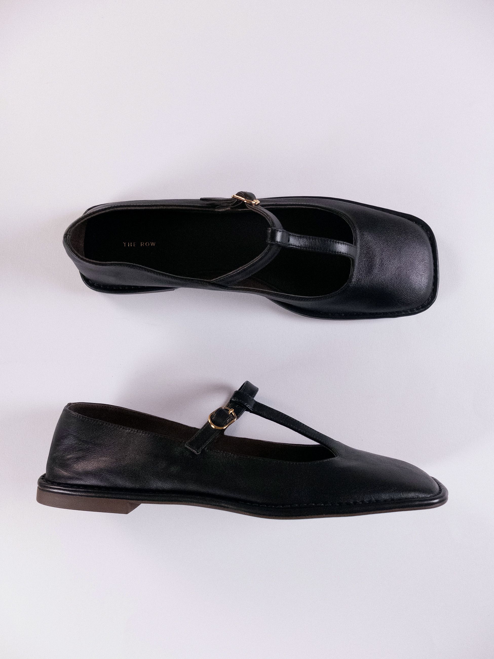 The Row THE ROW black square toe t-strap leather ballet flats 8 38 q Size US 8 / IT 38 - 5 Thumbnail