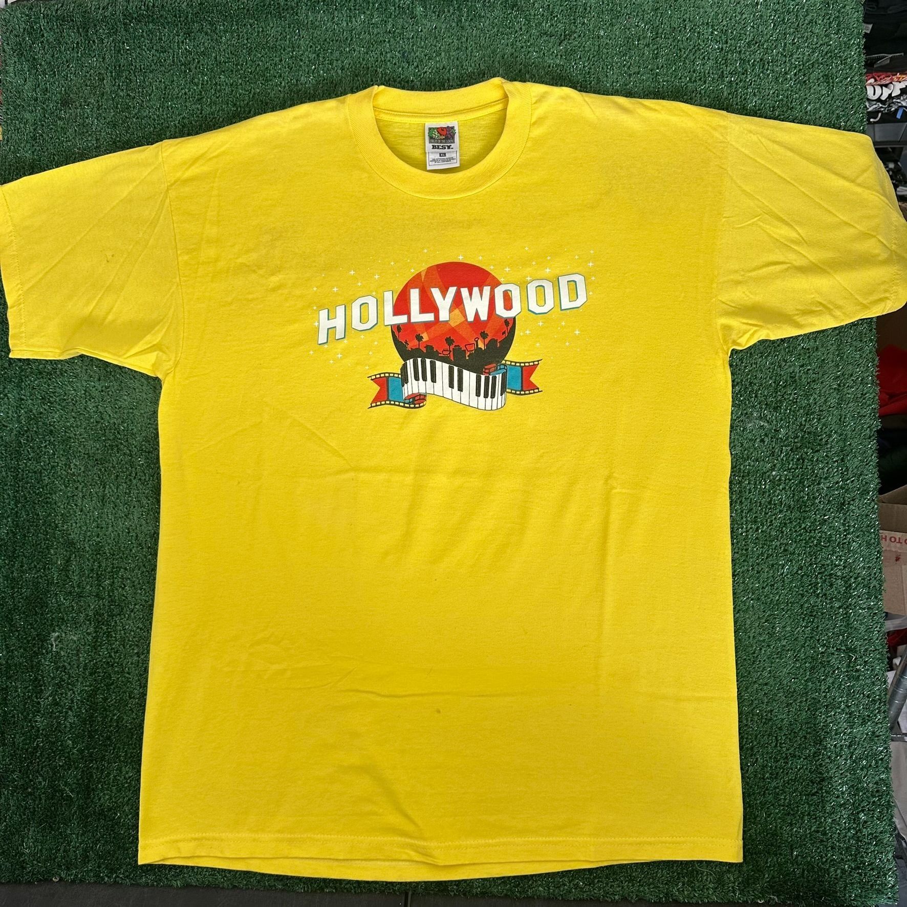 Fruit Of The Loom Vintage Y2K Hollywood California T-Shirt Los Angeles Tee Size US XL / EU 56 / 4 - 1 Thumbnail