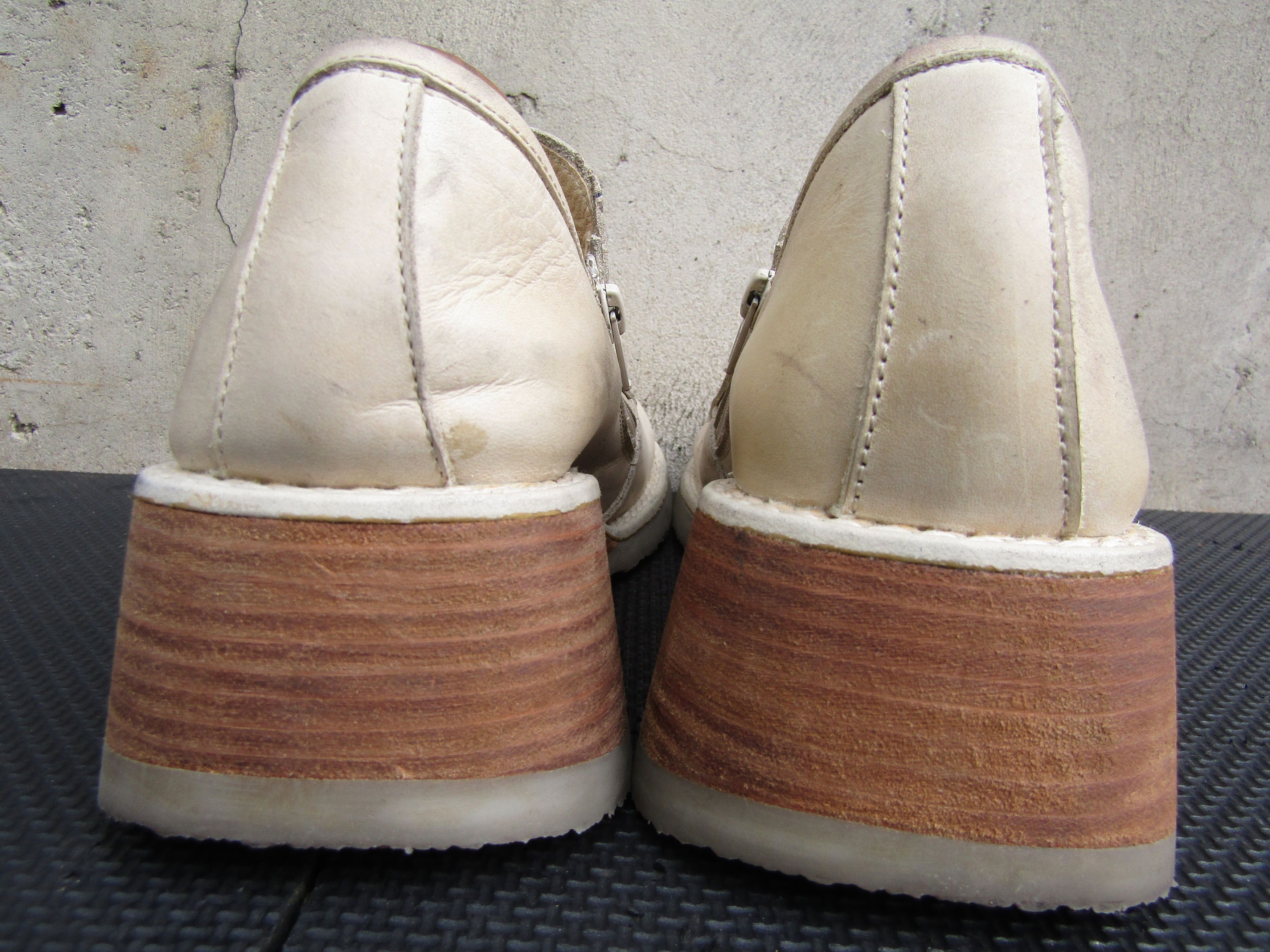 Other Vintage 90s Destroy Leather Taupe Platform Toggles Side Zip Size US 8.5 / IT 38.5 - 6 Thumbnail