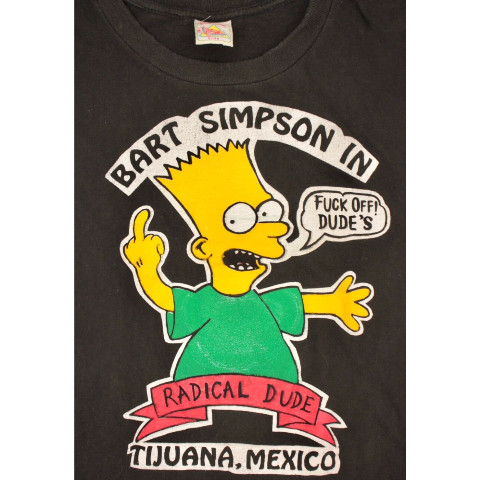Vintage VINTAGE Greenearth Men's Bart Simpson 90s TShirt XL Black Graphic Tee 1990s The Simpsons T-shirt Tijuana Boys Mens Size US XL / EU 56 / 4 - 3 Thumbnail