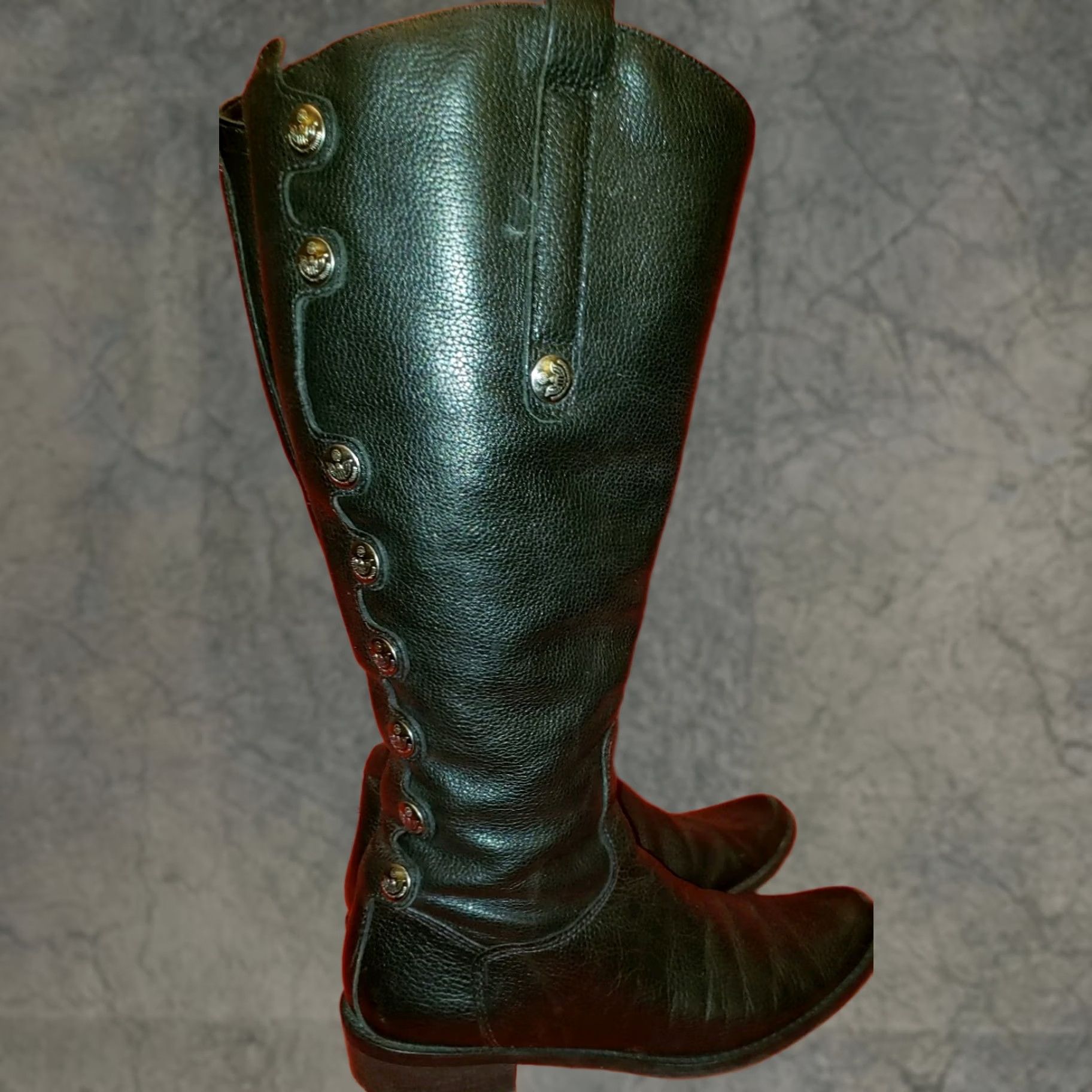 Matisse Matisse Sargent Riding Boots Black Real Leather 6.5M 9 Buttons Military Look Women Size US 5 / IT 35 - 1 Thumbnail