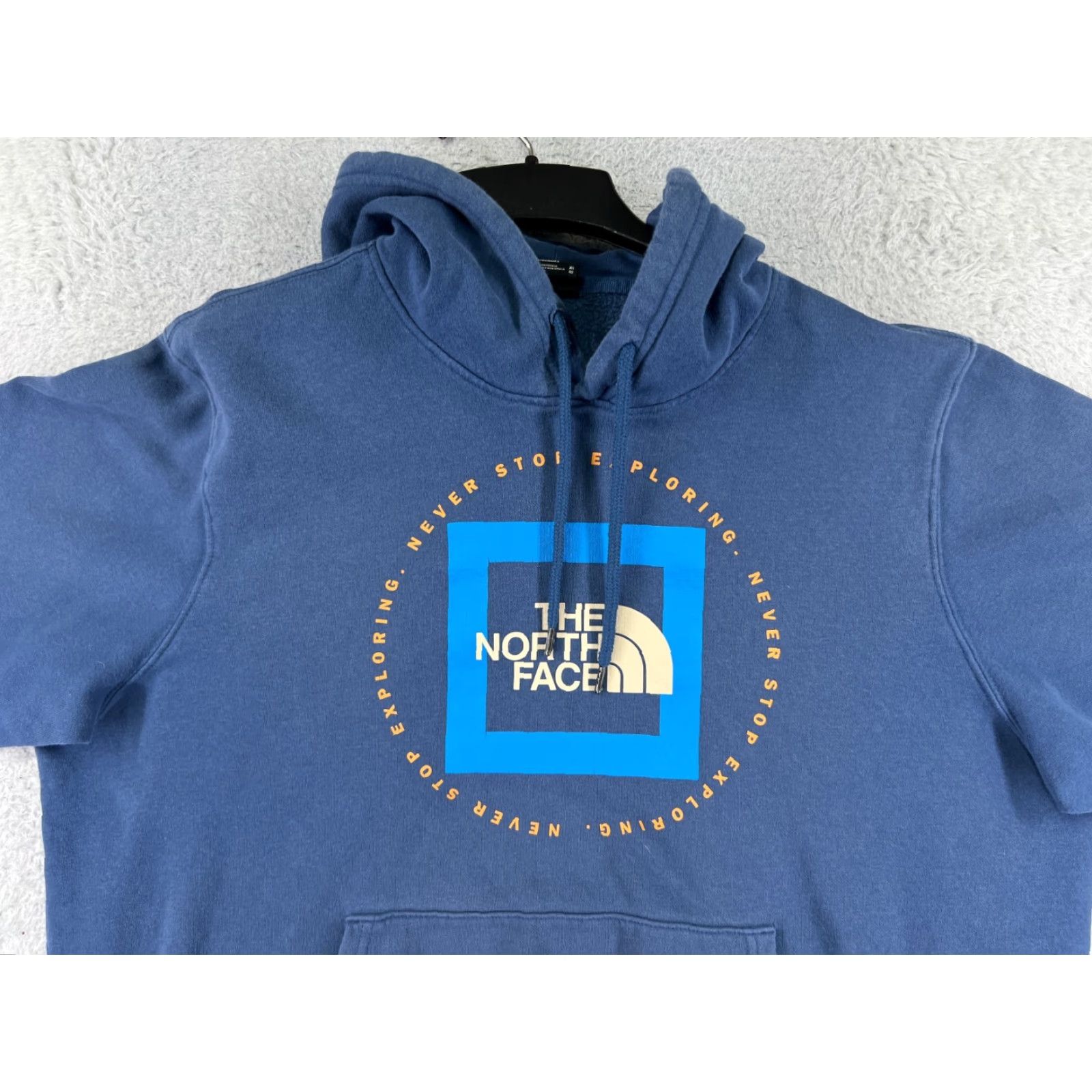 The North Face The North Face Men Hoodie XS XL Blue Cotton Blend Jersey Pockets Crew Neck Sweatshirt Pullover Solid Brand: The North Face Size US XL / EU 56 / 4 - 4 Thumbnail