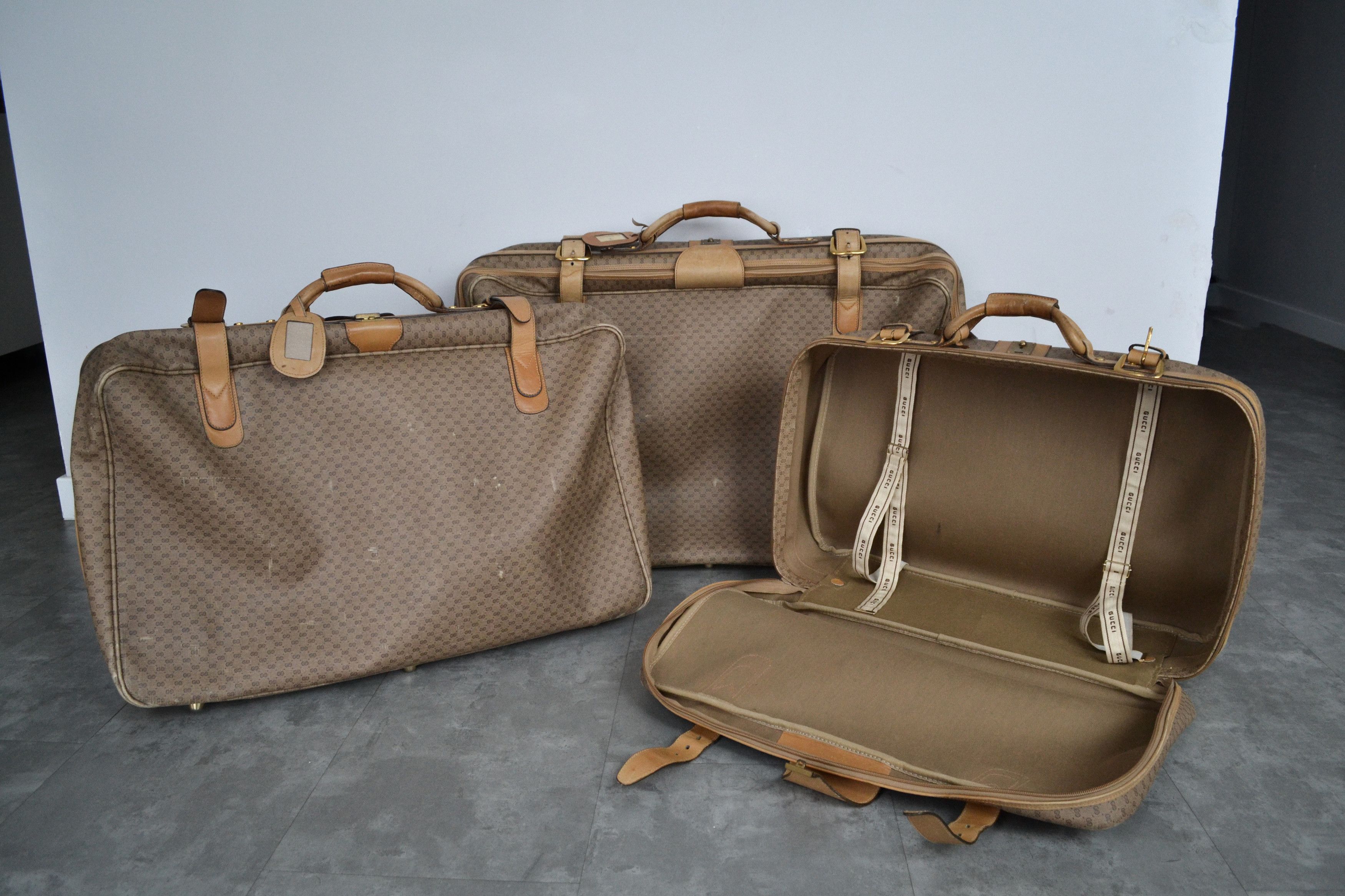 Gucci GUCCI Luggage Bag Monogram GG Logo Suitcase Brown Leather Size ONE SIZE - 8 Thumbnail