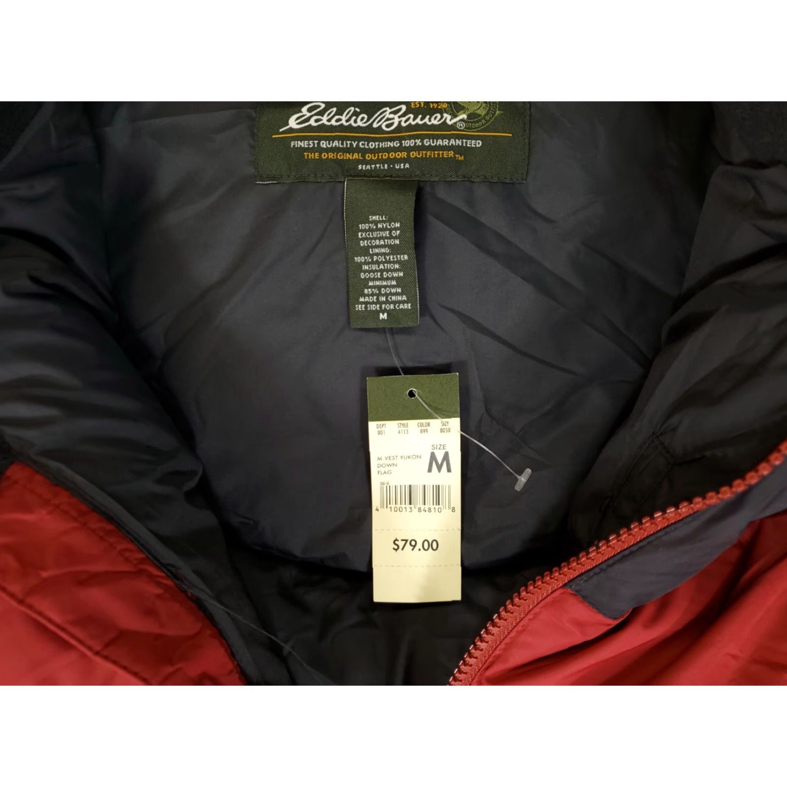 Eddie Bauer VINTAGE Eddie Bauer Goose Down Red Black Puffer Ski Snow Vest Mens M NWT EB700 Size US M / EU 48-50 / 2 - 4 Thumbnail