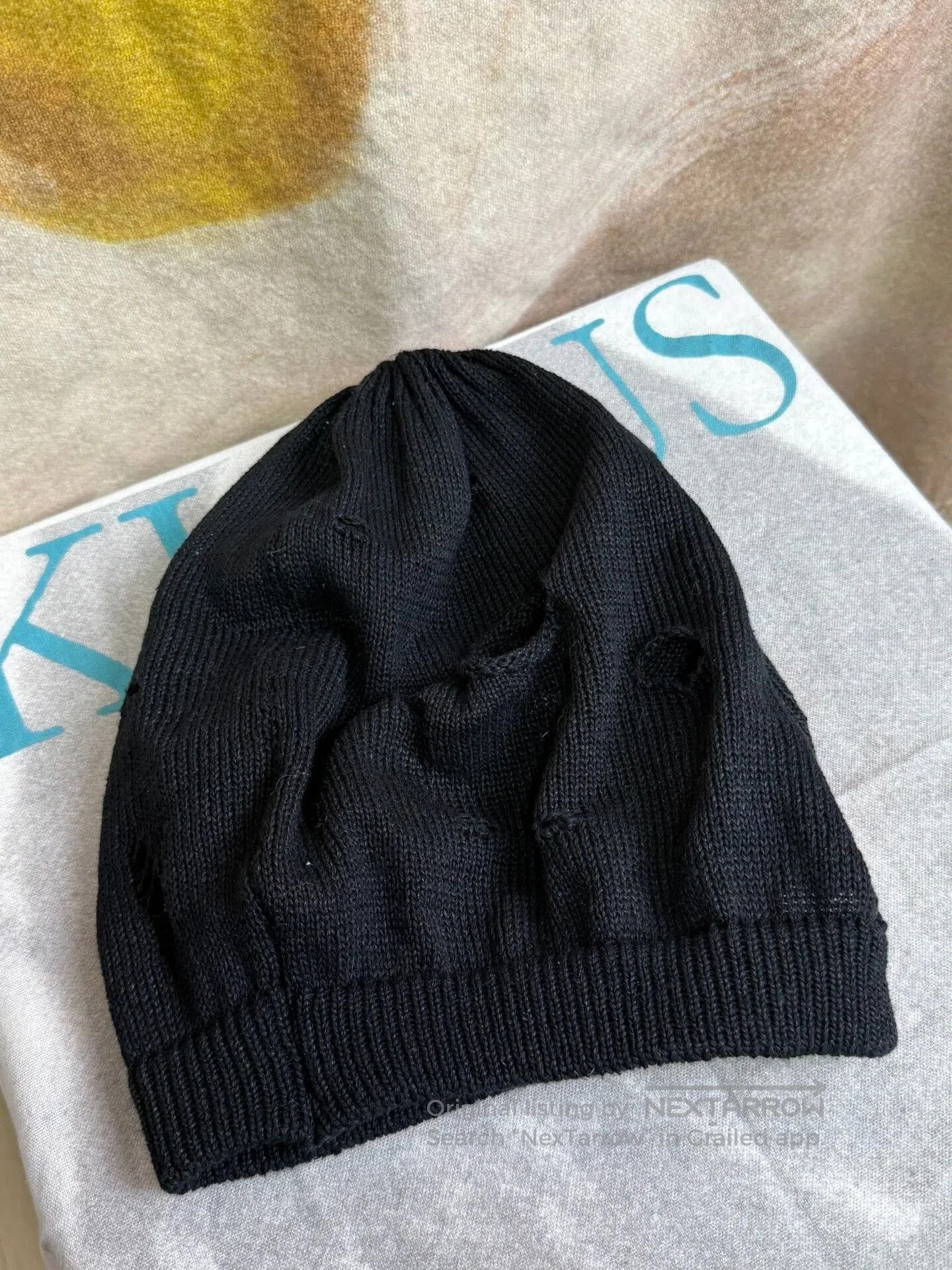 Yohji Yamamoto Yohji Yamamoto Distressed Black Beanie. Size ONE SIZE - 4 Thumbnail