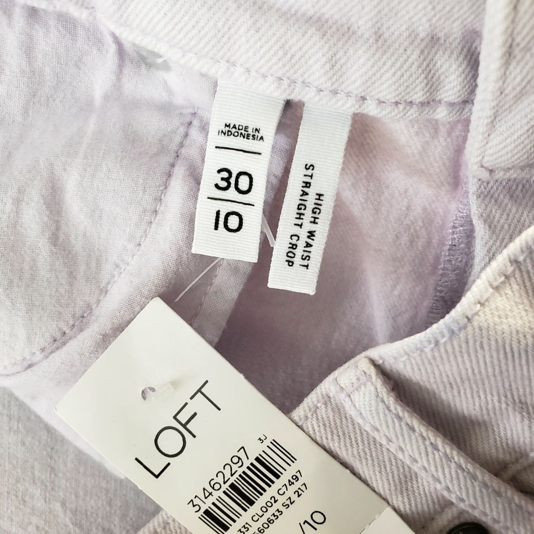 Loft VINTAGE? No — Ann Taylor LOFT Womens High Waist Straight Crop Jeans Sz 10 Light Purple Size 32" / US 10 / IT 46 - 7 Thumbnail