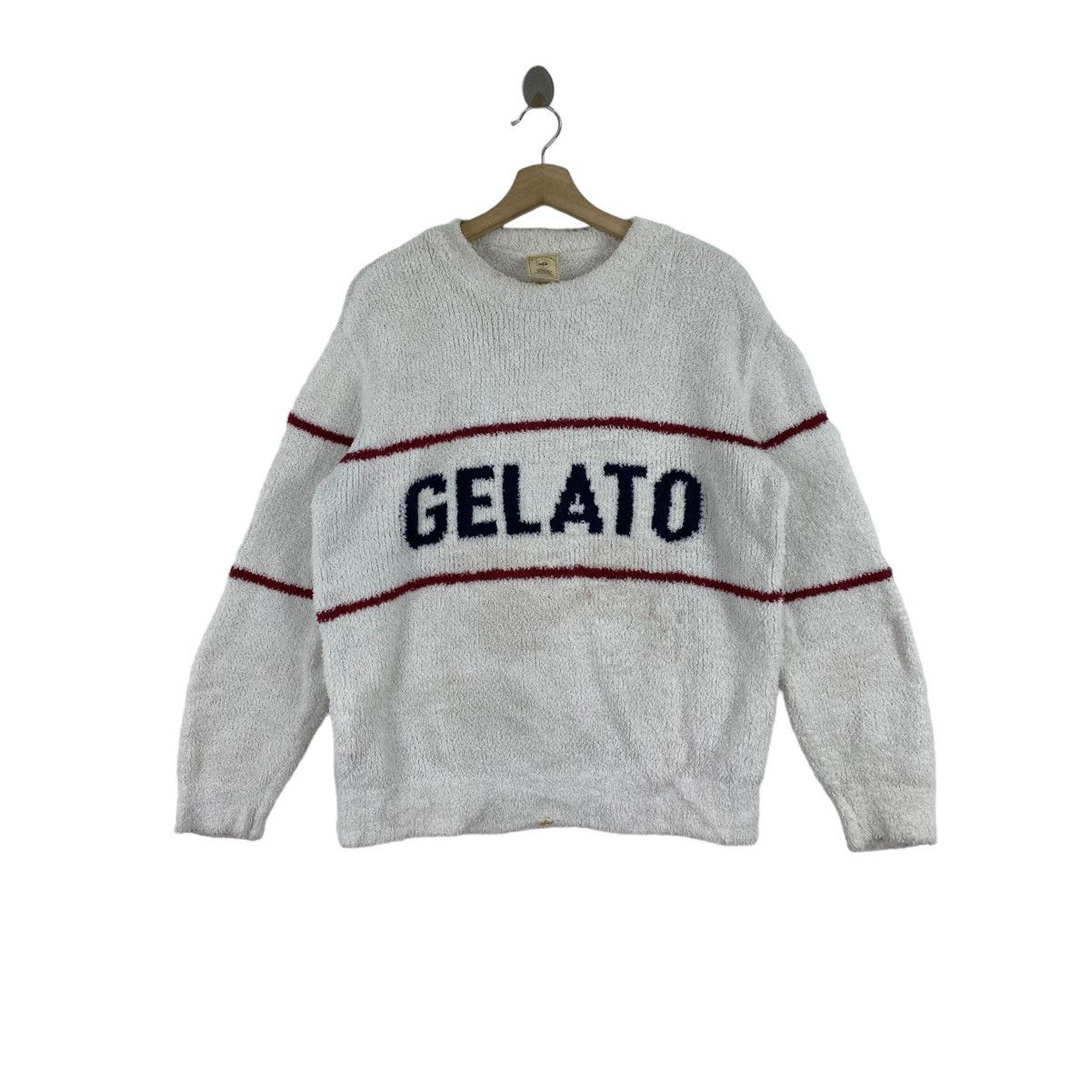 image of Gelato Pique Big Brand Print Knitwear Stylefleece Sweatshirt in White, Men's (Size 2XL)