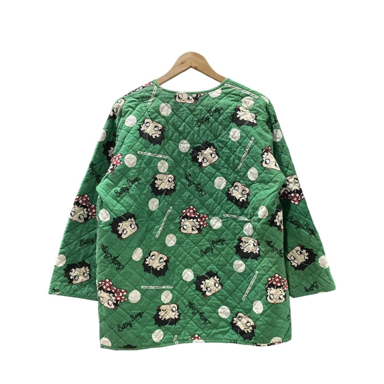 Anime Vintage 90s Betty Boop Full Print Quilted Jacket Green Size US L / EU 52-54 / 3 - 2 Thumbnail