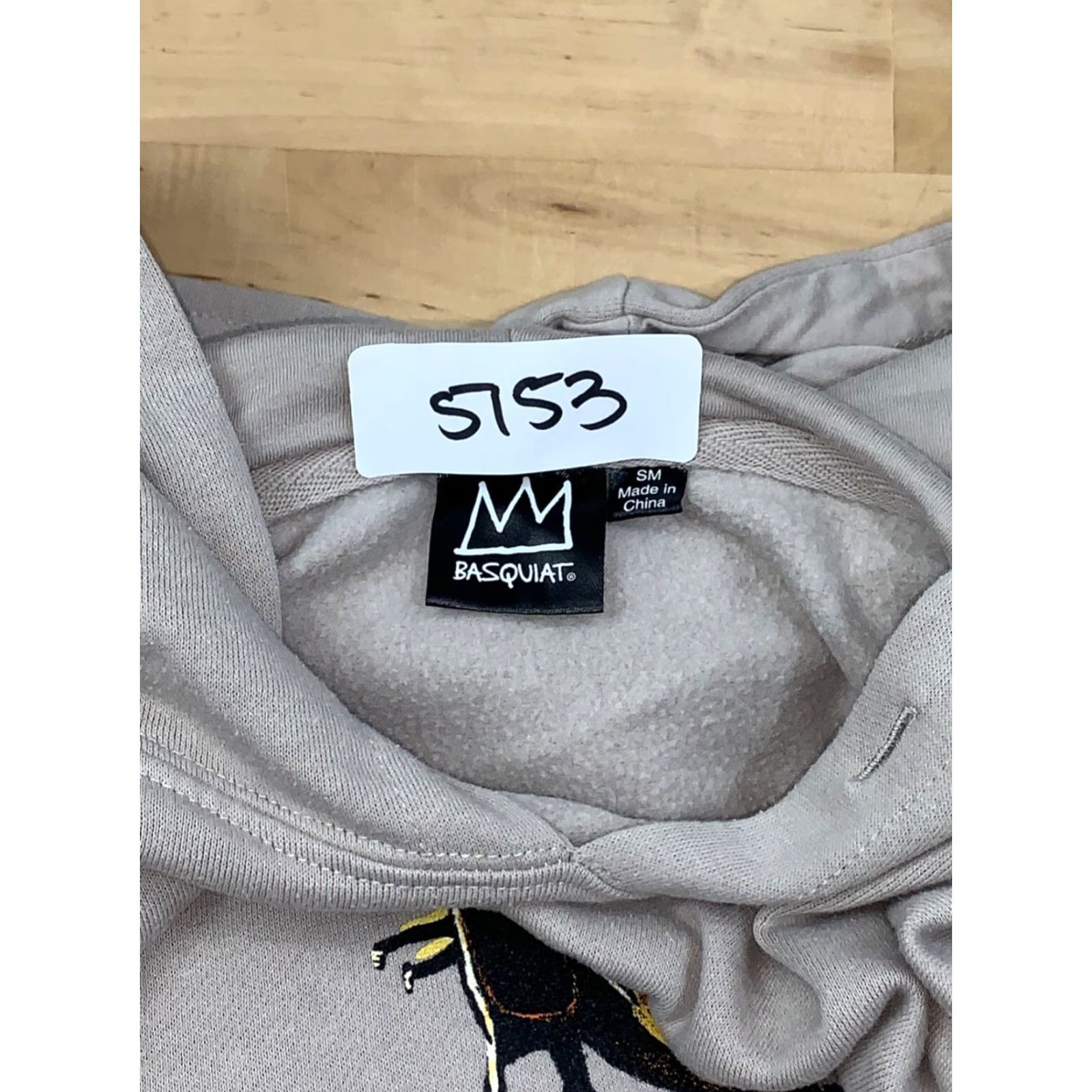 Vintage Jean-Michel Basquiat Hoodie Men Tan Small Graphic Rex Dinosaur T-Rex Pullover Hooded Pockets Art Shirt Sweatshirt Size US S / EU 44-46 / 1 - 4 Thumbnail