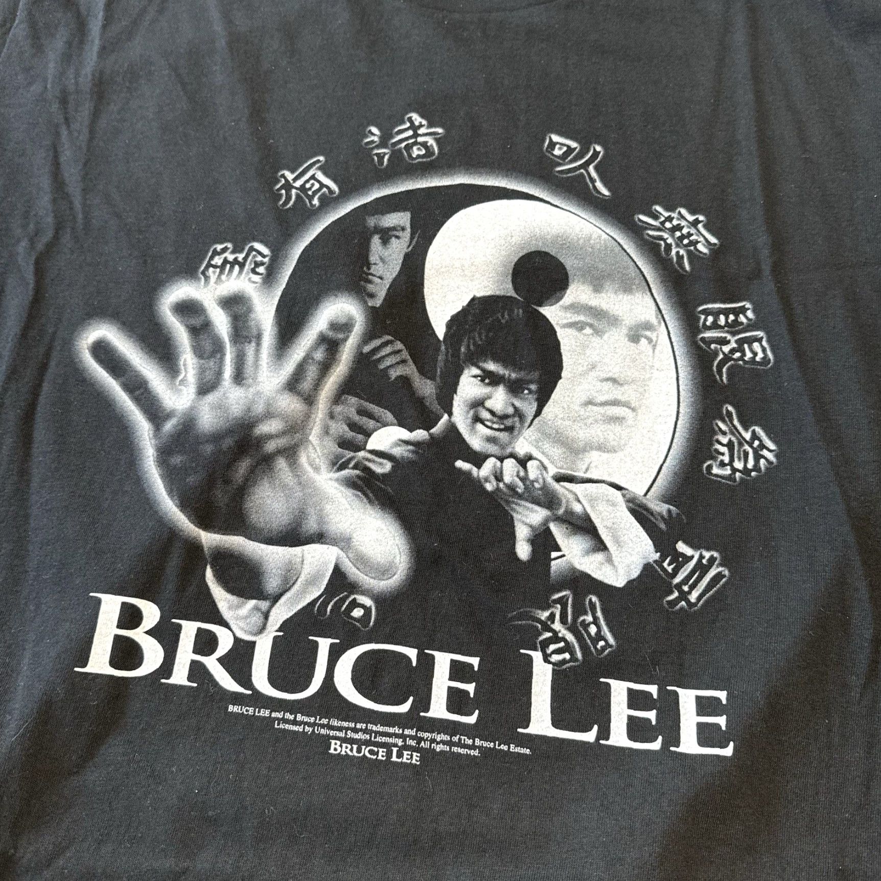Lee VINTAGE Bruce Lee T Shirt Mens XL Fighting Pose Martial Arts Giant Tag Black Size US XL / EU 56 / 4 - 2 Thumbnail