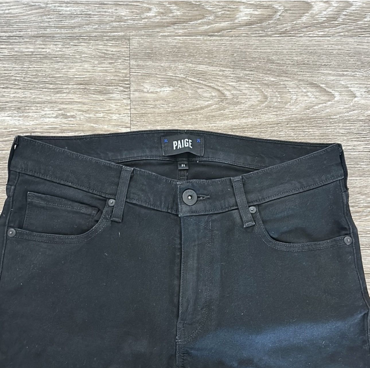 Paige Paige Black Lennox Denim Jeans Size US 31 - 2 Thumbnail