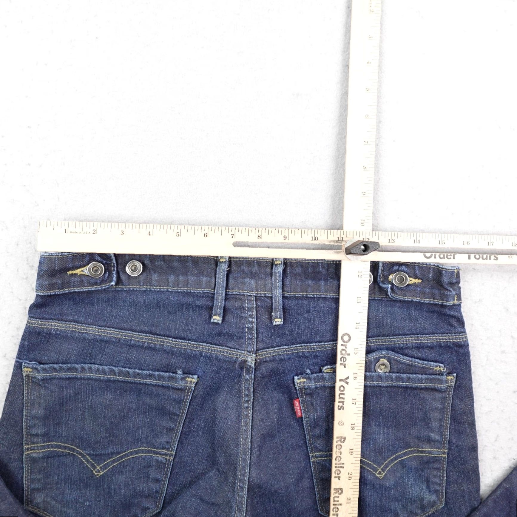 Levi's Levis Jeans Mens 32x30 Blue Denim Straight Leg Adjustable Waist Faded Red Tab Size US 32 / EU 48 - 7 Thumbnail