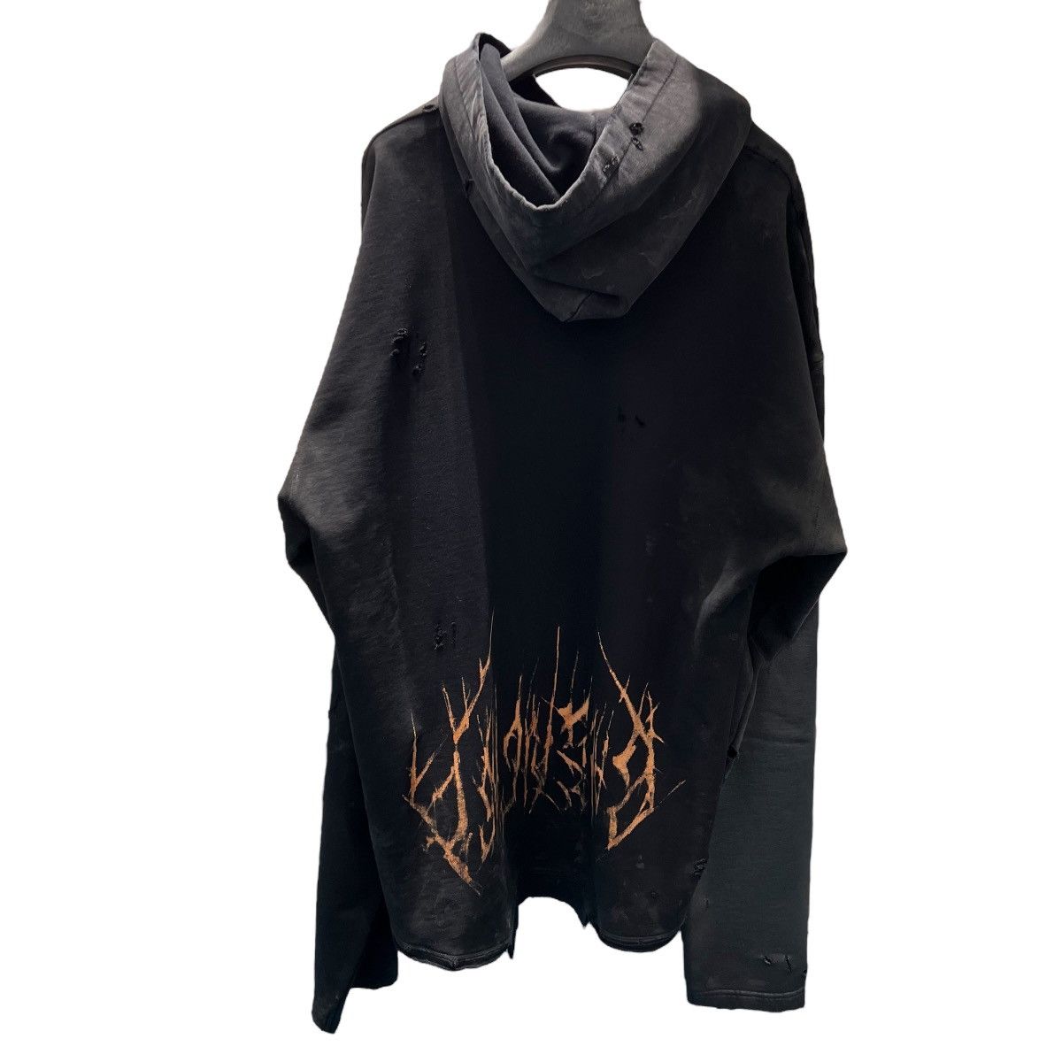 Balenciaga BALENCIAGA 23AW PARIS MOON UPSIDE DOWN DISTRESSED HOODIE Size US M / EU 48-50 / 2 - 5 Thumbnail