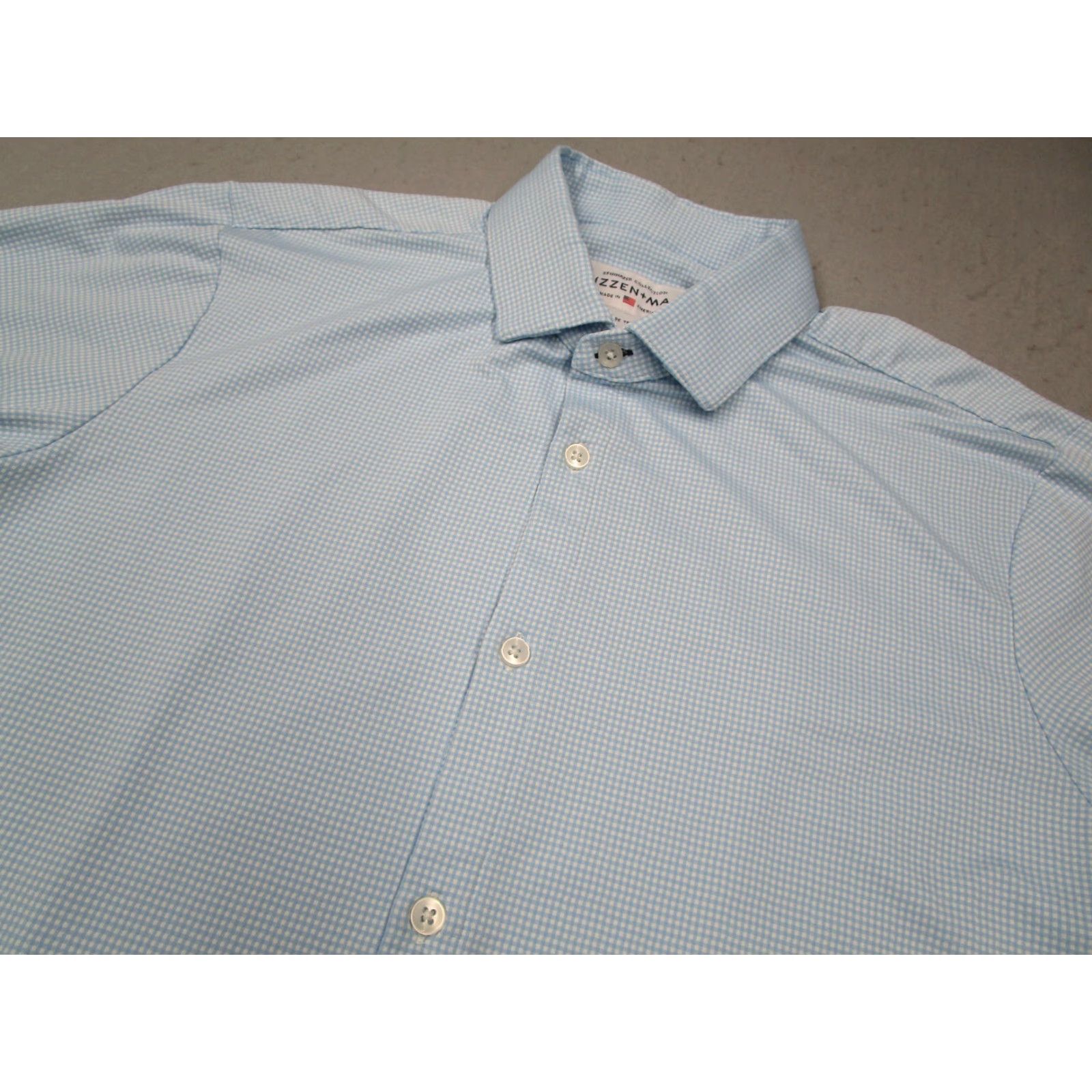 Mizzen+Main Mizzen+Main Shirt Mens XL Trim Fit Spinnaker Blue Check Made in USA Size US XL / EU 56 / 4 - 2 Thumbnail