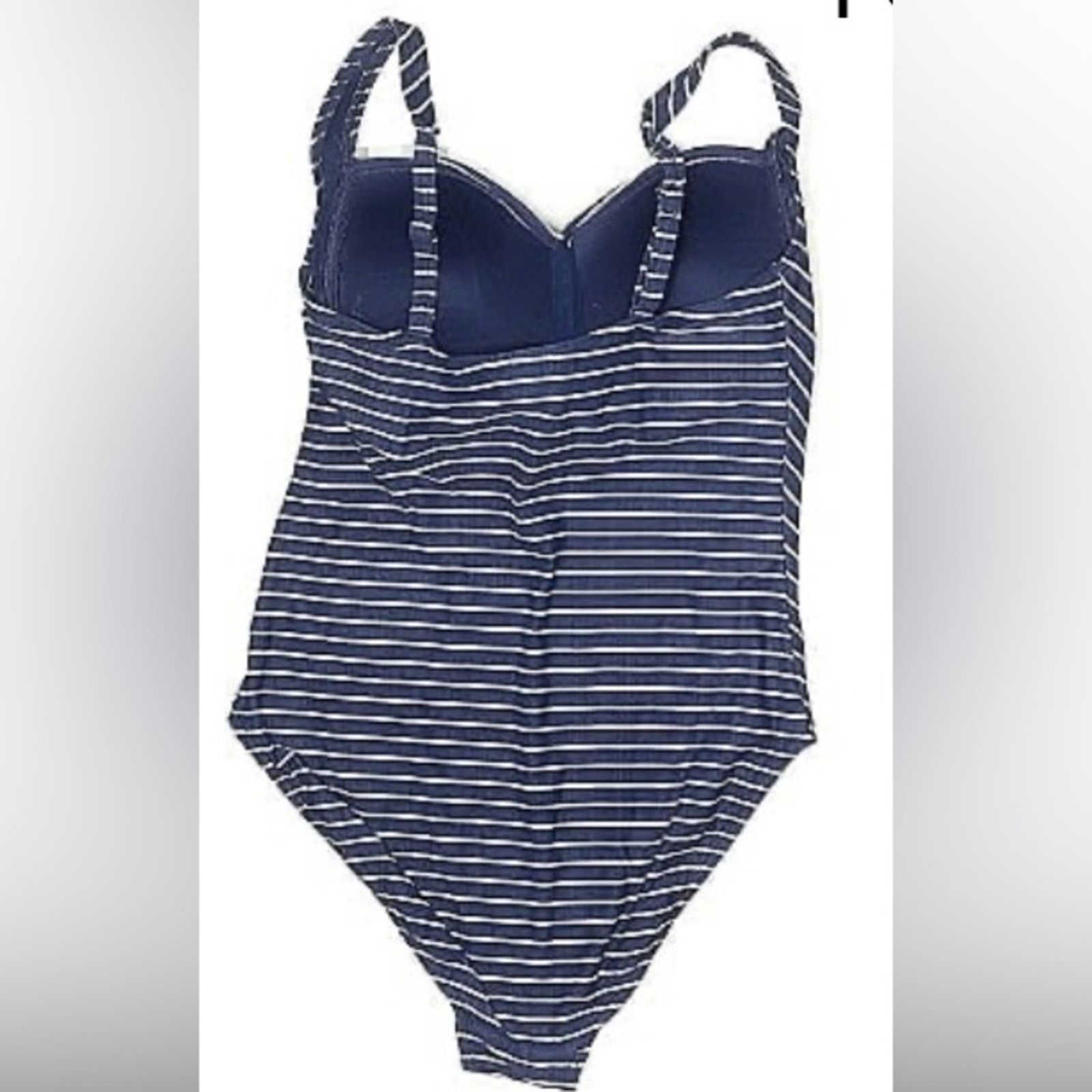 The Unbranded Brand Nip Tuck Blue and White Striped One Piece Swimsuit Size M / US 6-8 / IT 42-44 - 4 Thumbnail