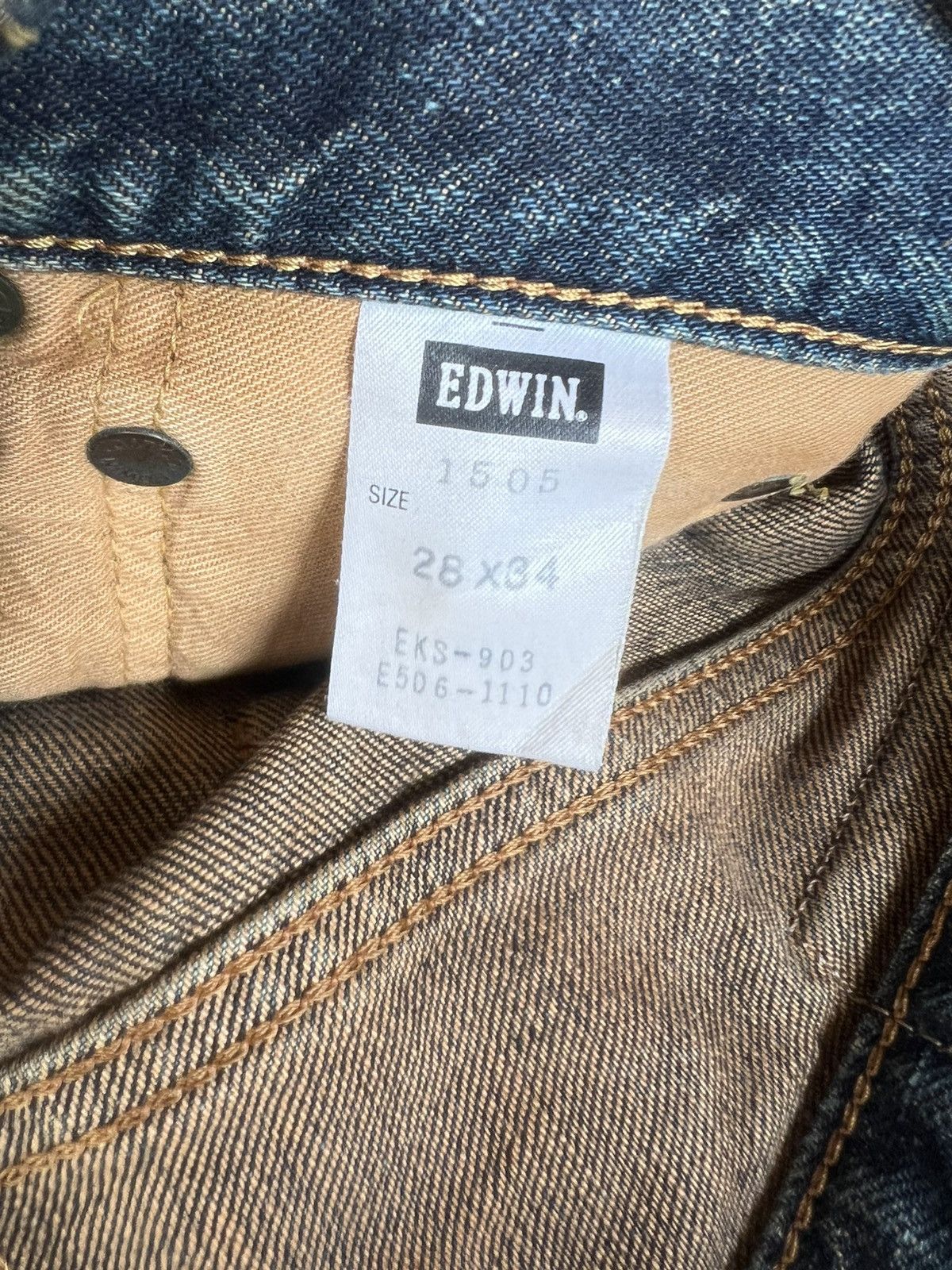 Edwin Vintage Y2K 2000s Edwin Aging Dirty Mud Denim Selvedge Jeans Size US 29 - 23 Thumbnail