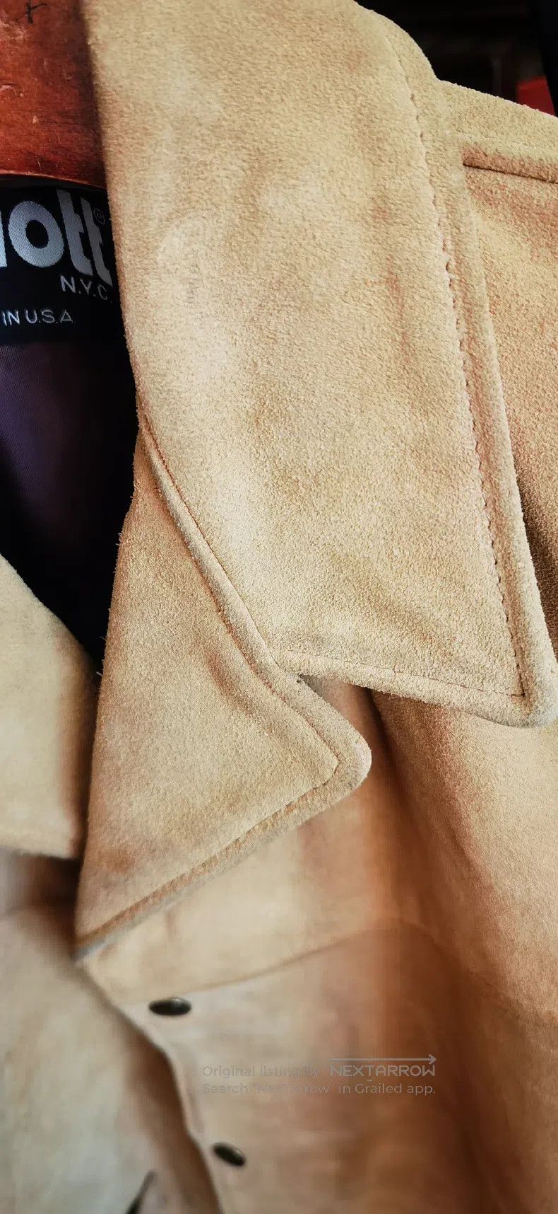 Schott Schott Suede cowhide American vintage four-corner lapel le Size US M / EU 48-50 / 2 - 4 Thumbnail