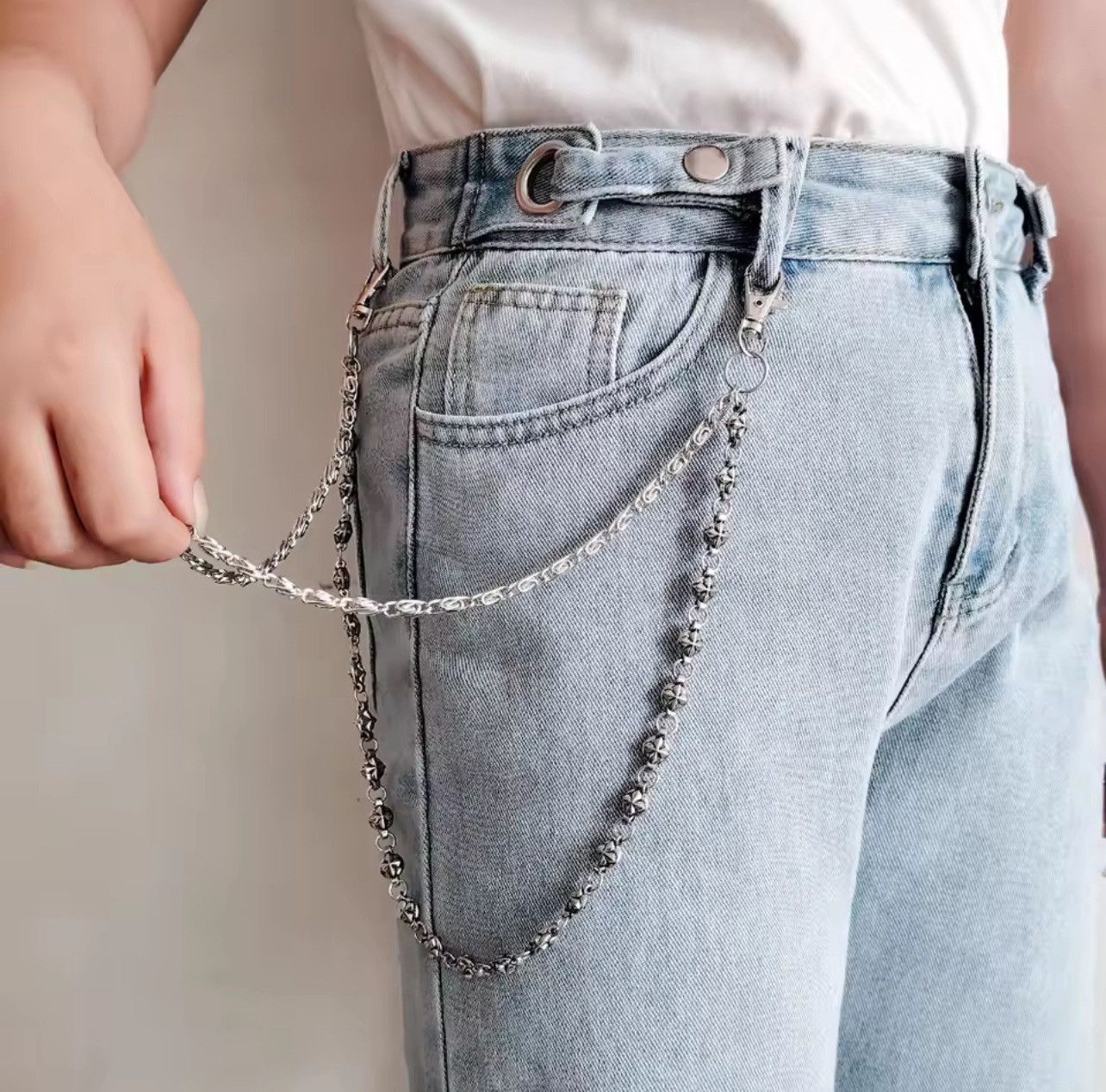 Other Style Street HipHop Jeans Chain Double Layer Size ONE SIZE - 1 Thumbnail