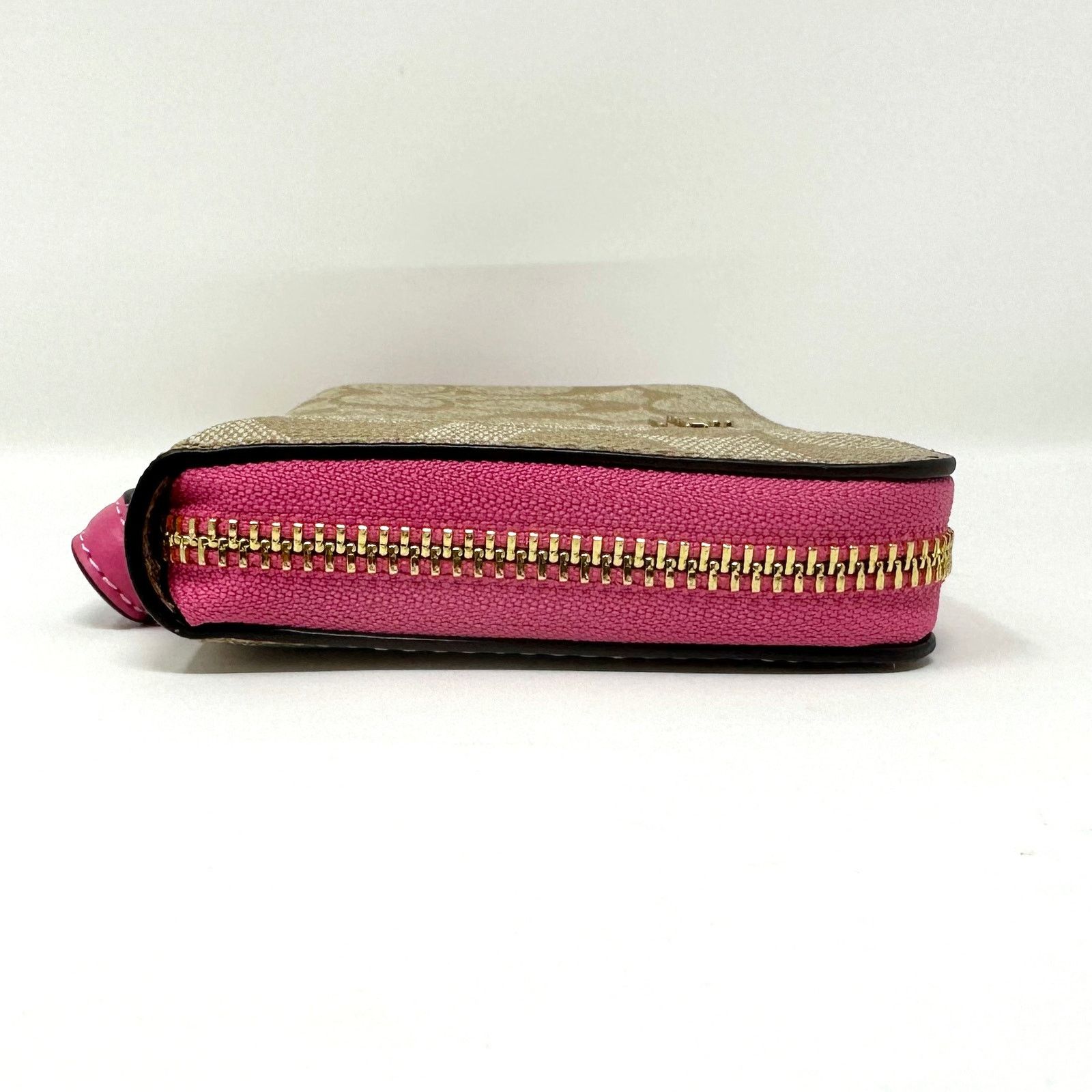Coach Coach Long Zip Around Wallet in Signature Canvas Khaki C4452 Size ONE SIZE - 5 Thumbnail