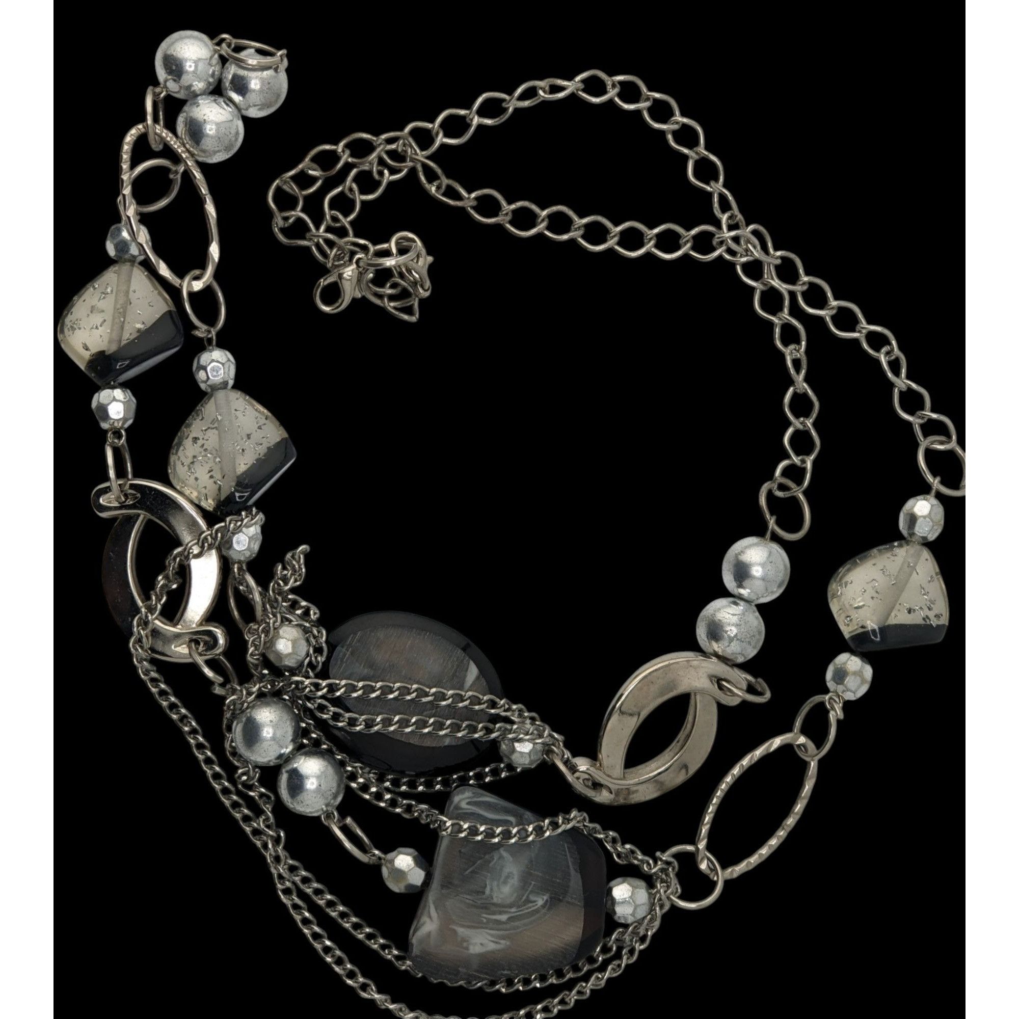 Other Y2K Glam Layered Station Necklace With Metal And Acrylic Bea Size ONE SIZE - 1 Thumbnail