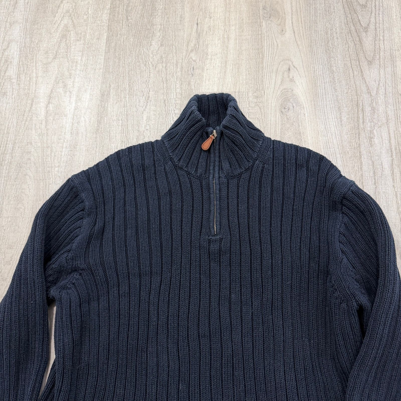 J.Crew Vintage J Crew Quarter Zip Sweater Mens Large Blue Pullover Size US L / EU 52-54 / 3 - 2 Thumbnail