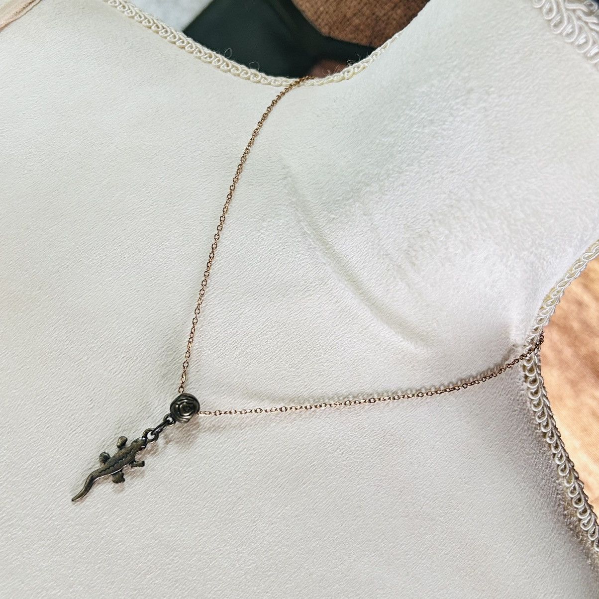 Handmade Handcrafted brass lizard pendant on chain necklace Size ONE SIZE - 1 Thumbnail