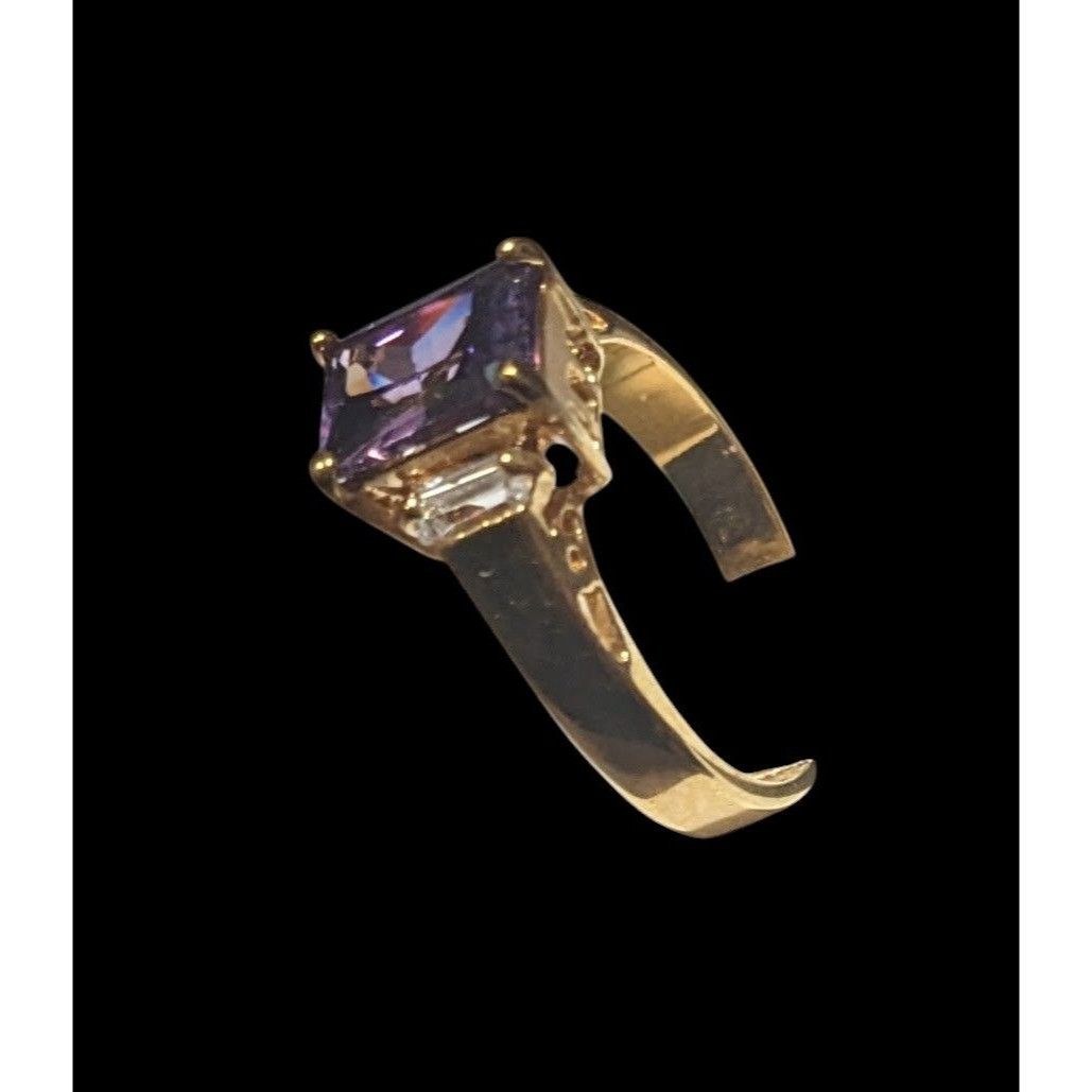 Other Whimsical Fantasy Purple Stone Bright Gold Tone Ring Size Size ONE SIZE - 13 Thumbnail