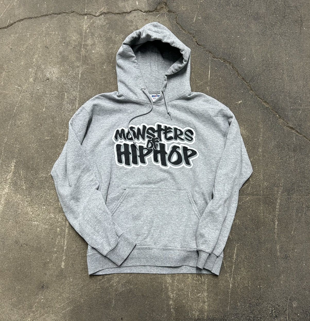 image of Jerzees Monsters Of Hip-Hop Hoodie in Grey, Men's (Size Medium)