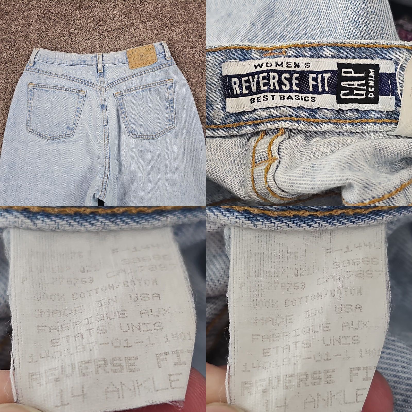 Gap VINTAGE Gap Jeans Women 14 Ankle High Light Wash Denim 27x27 Blue USA 100% Cotton Regular Style: Ankle Rise: High Size 36" / US 14 / IT 50 - 8 Thumbnail