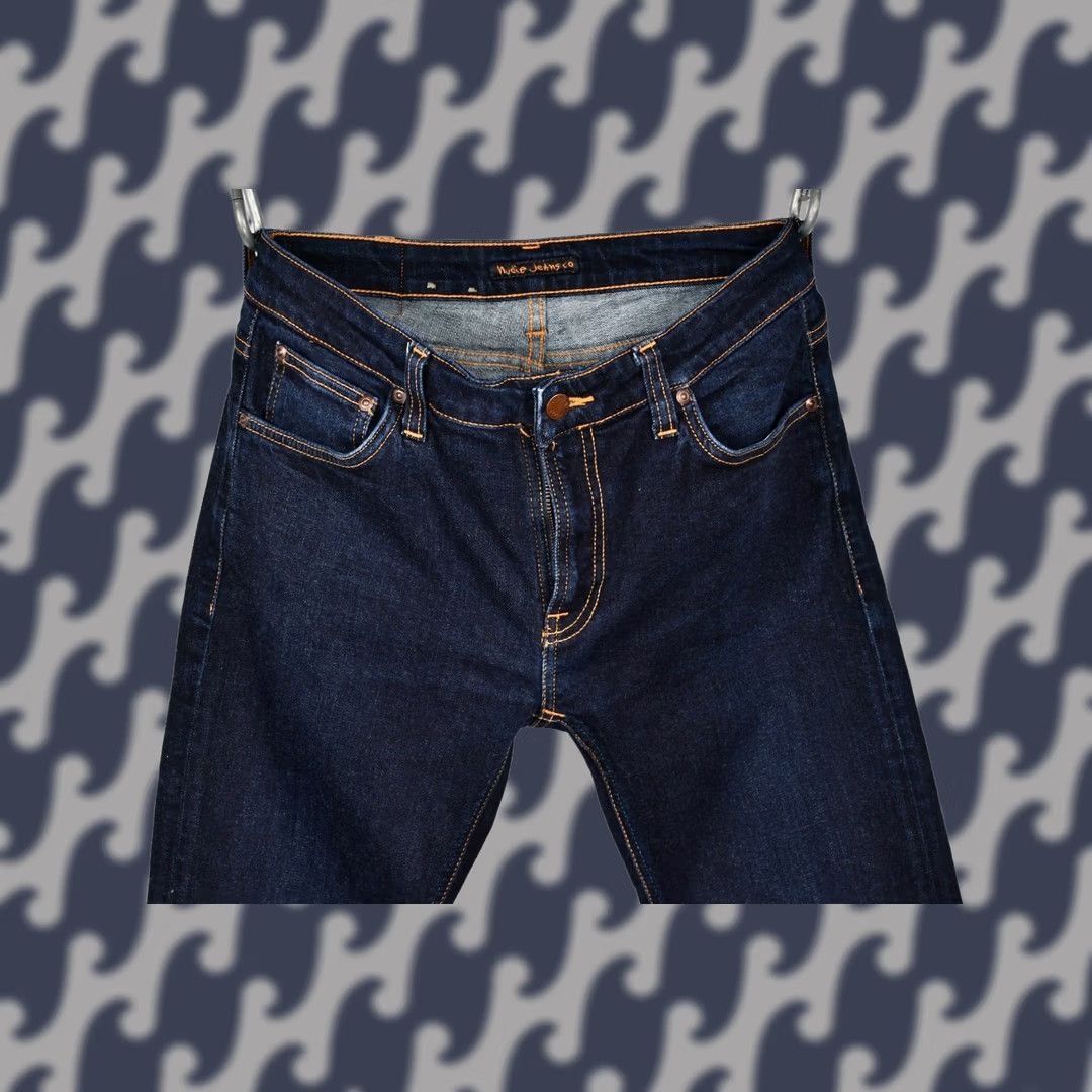 Nudie Jeans Nudie Jeans Skinny Lin Dry Deep Orange Jeans W32 L34 Men Slim 5-Pocket Denim Blue 99%Cotton 1%Elastane Regular Vintage No XS-XL Size US 32 / EU 48 - 1 Thumbnail