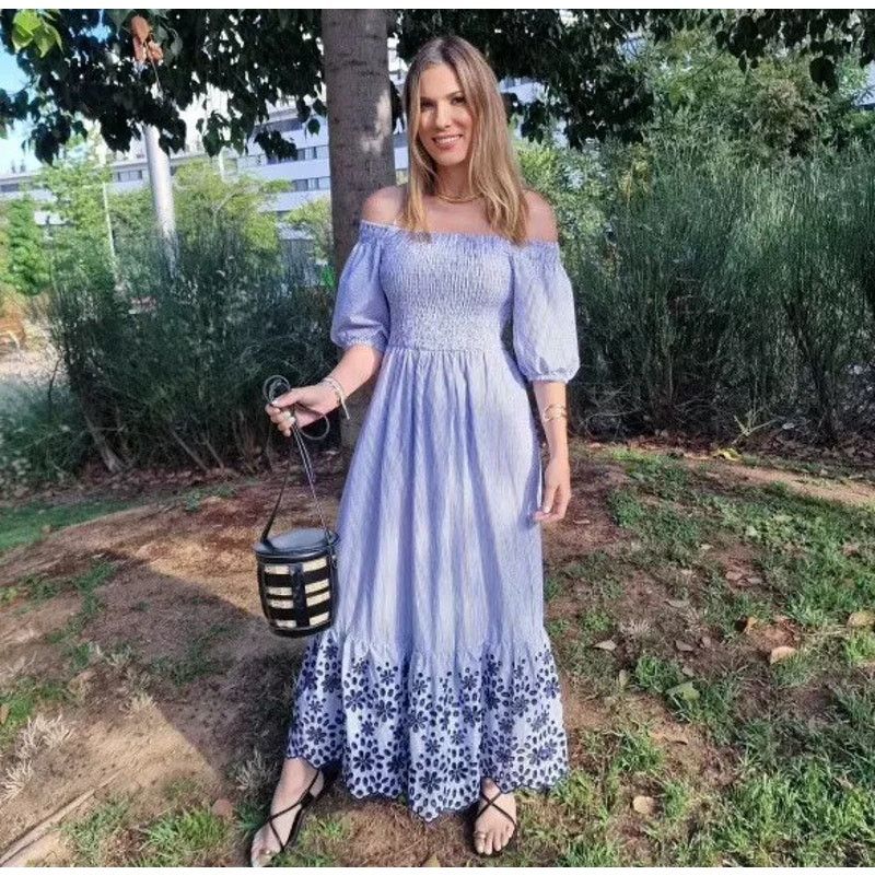 black frill off the shoulder dress Black Off The Shoulder A-Line Maxi Dress