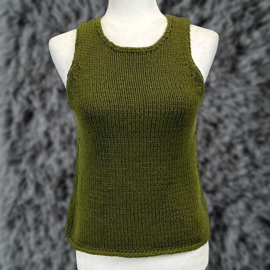 Michael Kors MICHAEL KORS Chunky-Knit Sweater Vest Sz Small Womens Olive Green Classic Size S / US 4 / IT 40 - 1 Thumbnail