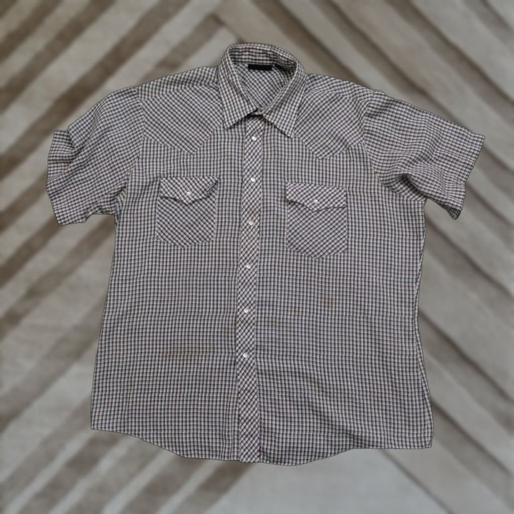 Vintage VINTAGE Van Cort Shirt Mens XL Blue Red Plaid Pearl Snap Western Country 80s Size US L / EU 52-54 / 3 - 1 Thumbnail