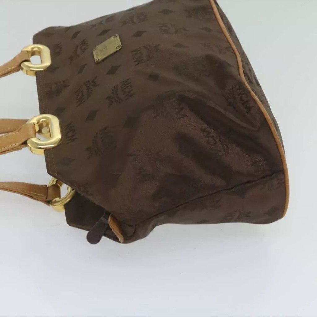 MCM MCM Brown and Tan Satchel with Gold Hardware Size ONE SIZE - 3 Thumbnail