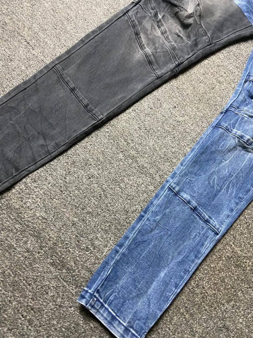 Japanese Brand Black Brain Two Tone Slim Fit Jeans (175) Size US 31 - 10 Thumbnail