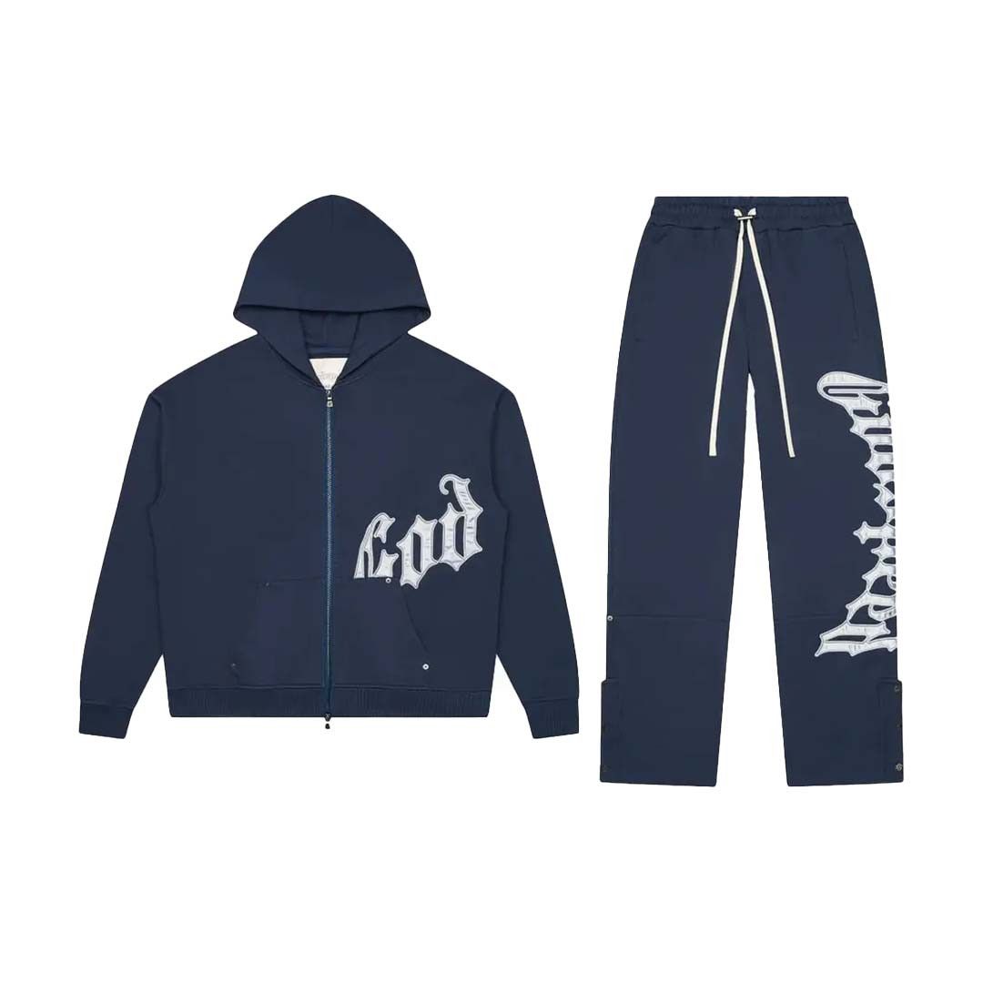 Godspeed Navy Grey Sweatsuit Hoodie & Sweatpants Set Size US L / EU 52-54 / 3 - 1 Thumbnail