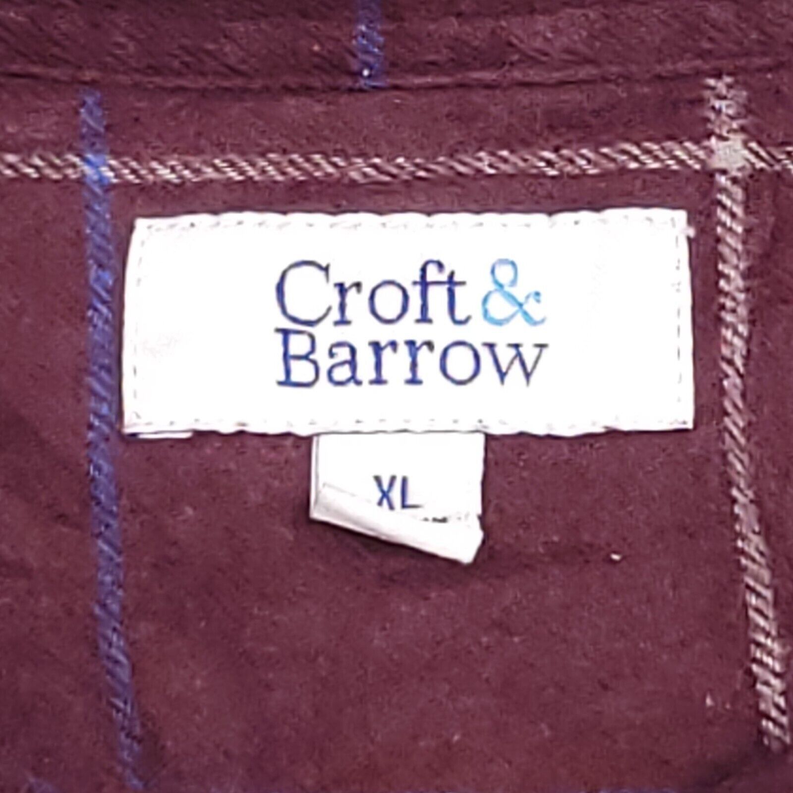 Croft & Barrow Croft & Barrow Windowpane Flannel Shirt Mens Size XL Maroon Size US XL / EU 56 / 4 - 3 Thumbnail