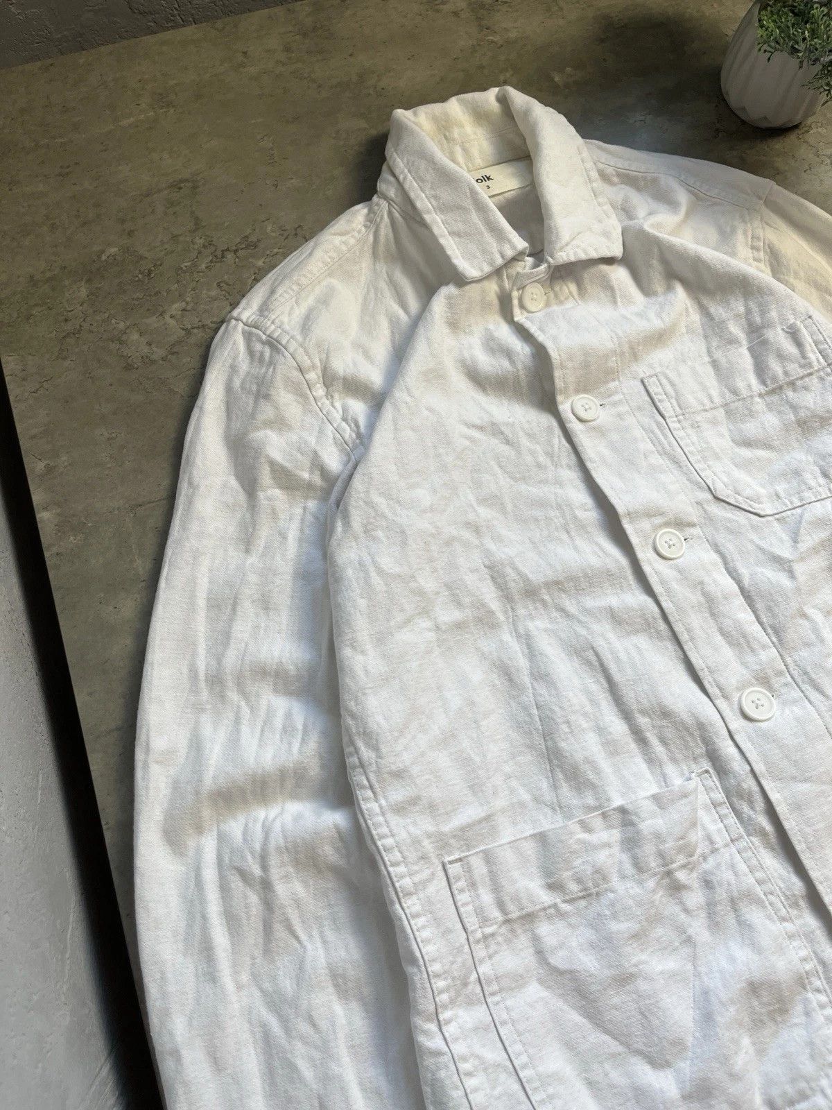 Folk Folk White Cotton Linen Overshirt Size US L / EU 52-54 / 3 - 3 Thumbnail