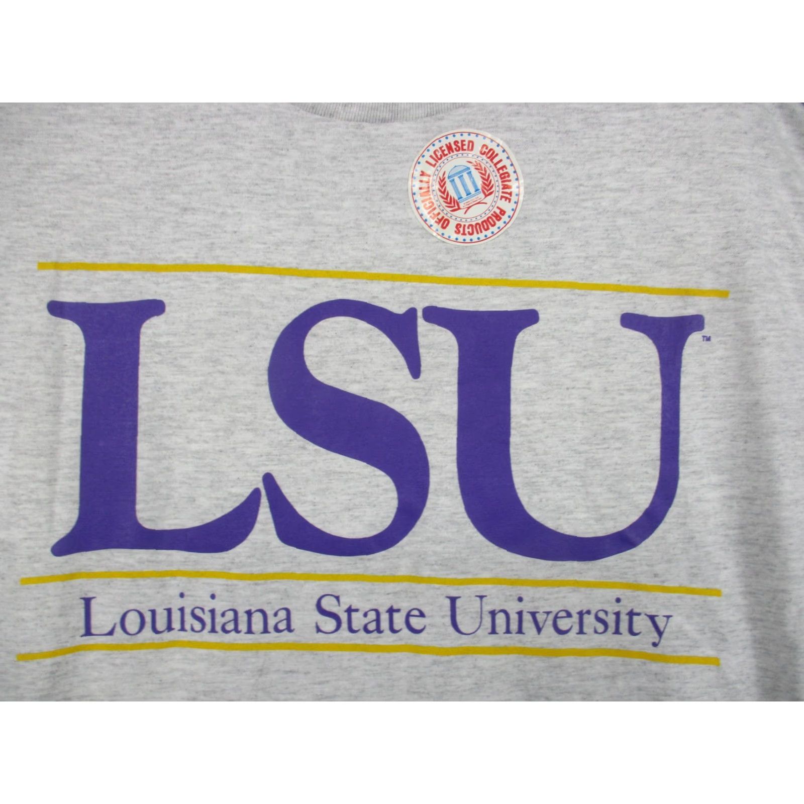 TEE JAYS VINTAGE LSU Shirt Mens Large Gray Tee Louisiana State University Logo 90s Officially Licensed Tigers Football University Crew Neck Green? Size US L / EU 52-54 / 3 - 2 Thumbnail
