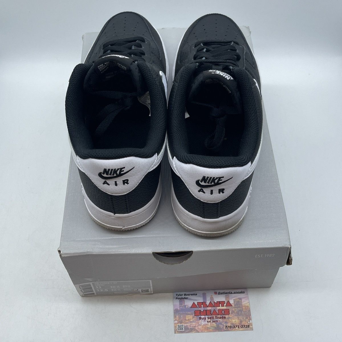 Nike Air Force 1 black white Size US 11 / EU 44 - 6 Thumbnail