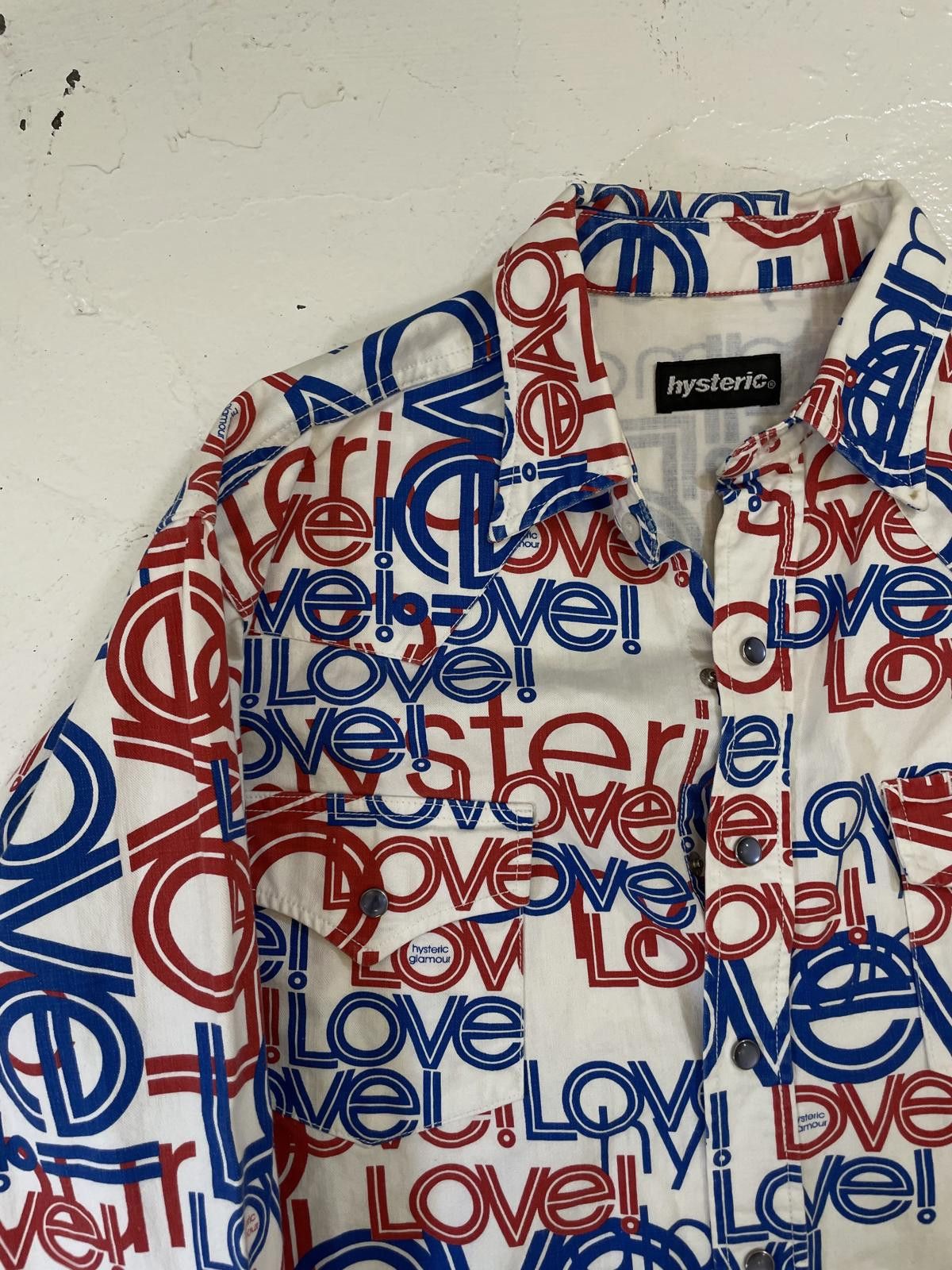 Hysteric Glamour Hysteric Glamour White red and blue logo button up Size US M / EU 48-50 / 2 - 2 Thumbnail