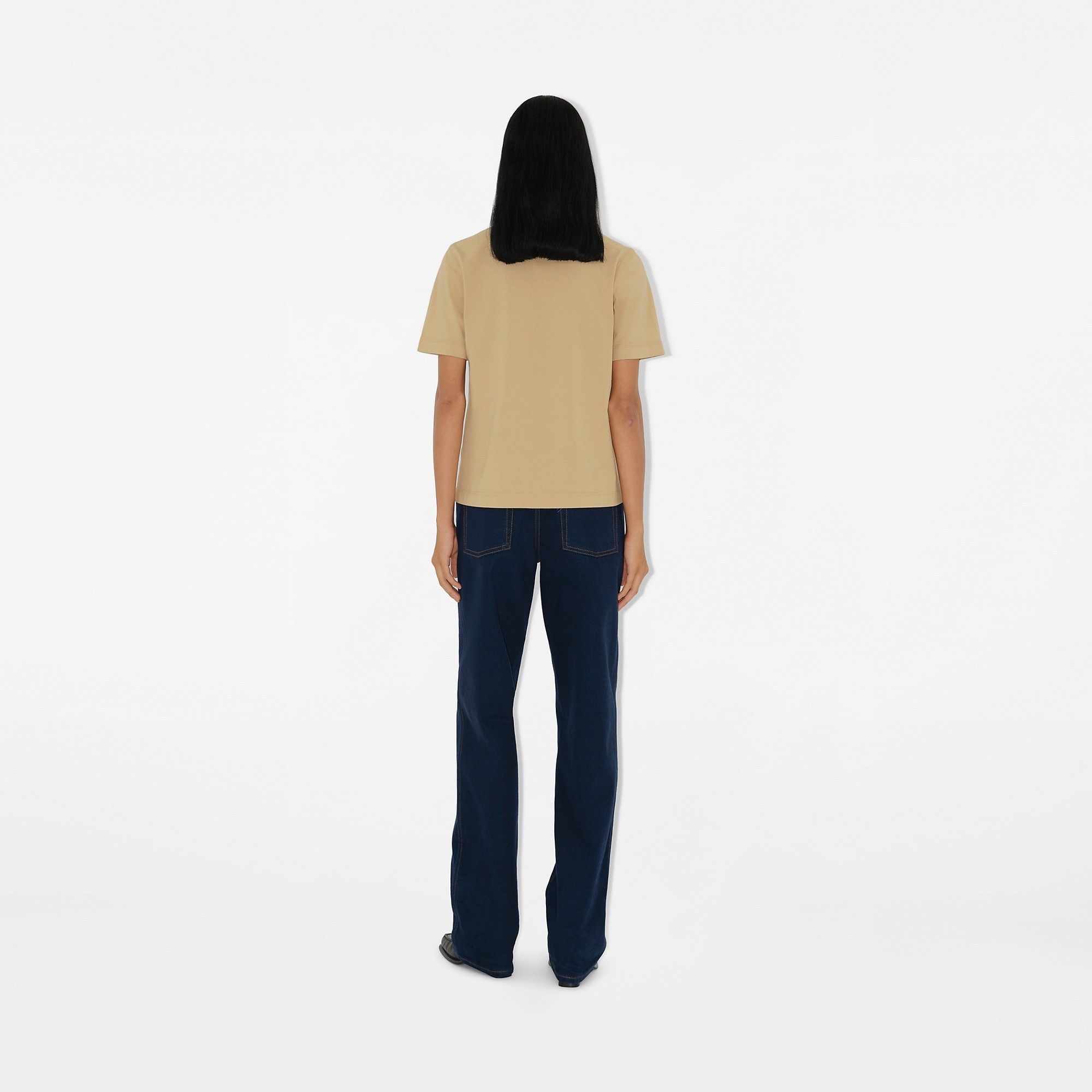 Burberry o1w1db10326 EKD Cotton T-Shirt in Beige Size XS / US 0-2 / IT 36-38 - 4 Thumbnail