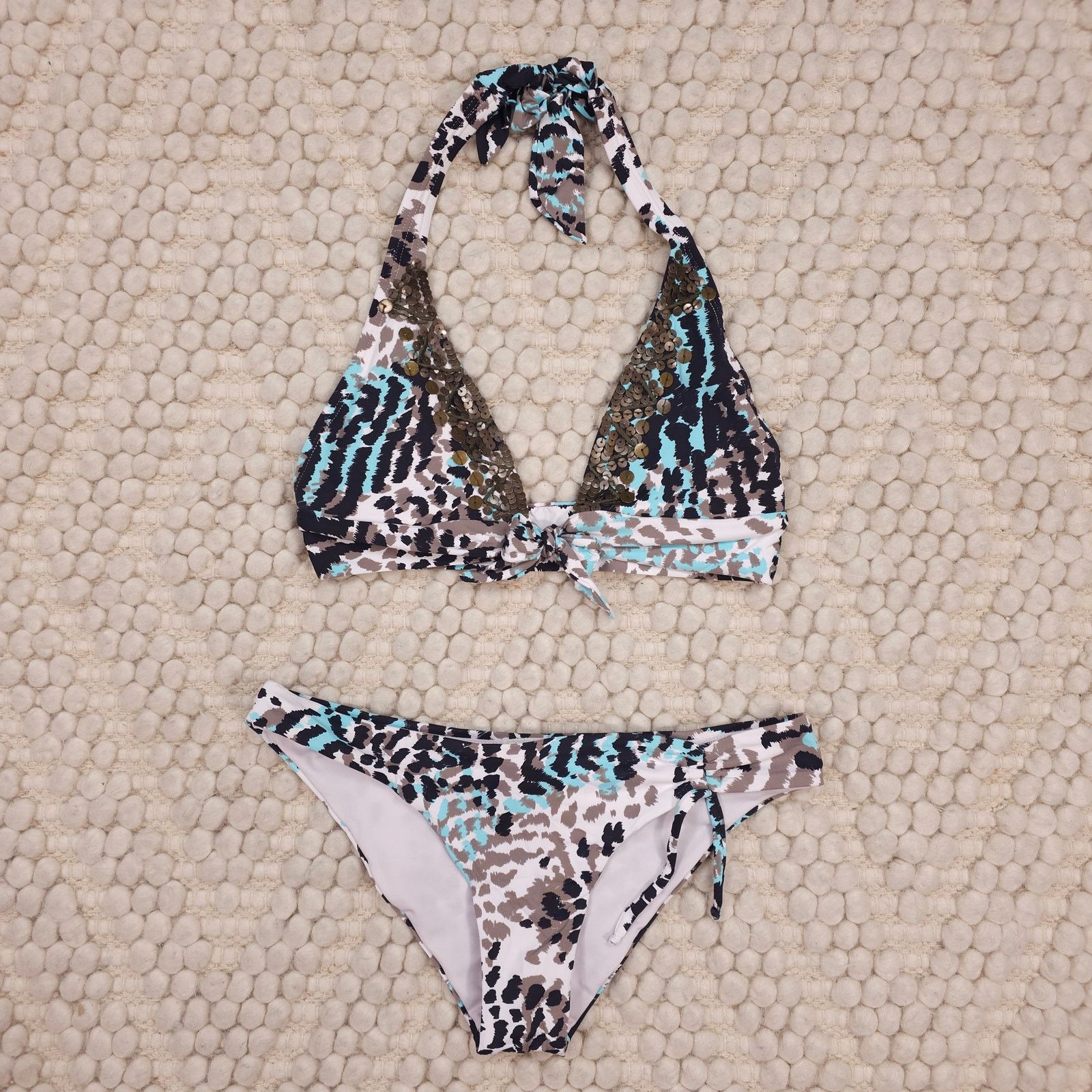 Other OndadeMar Sequin Trim Triangle Bikini Set XS Size ONE SIZE - 5 Thumbnail