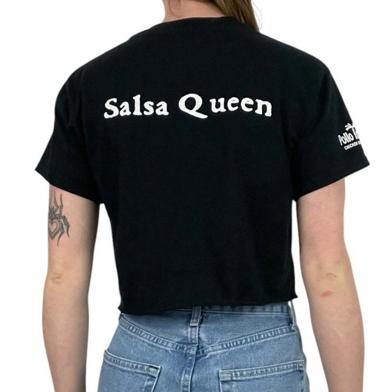 Gildan Salsa Queen Cropped Black Short Sleeve Graphic Tee Size S / US 4 / IT 40 - 4 Thumbnail