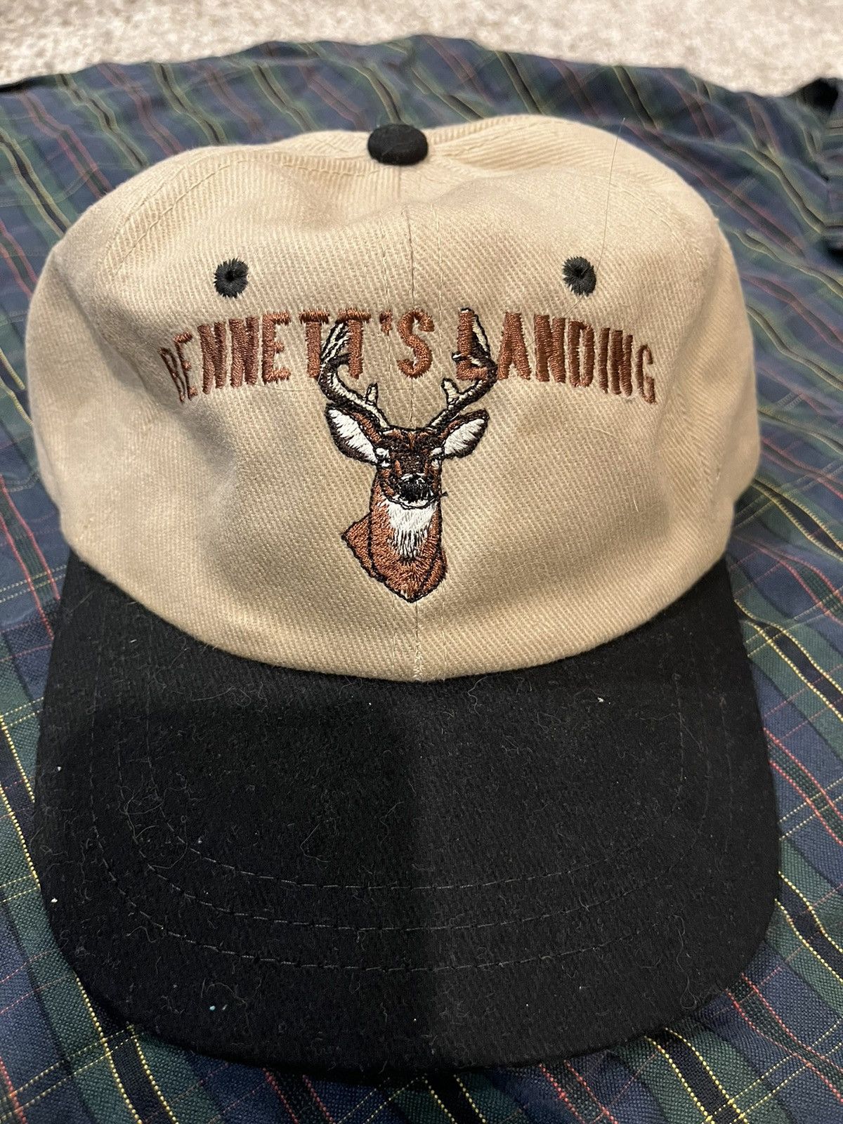 Vintage Vintage 90s Tan Hunter Cap Size ONE SIZE - 3 Thumbnail