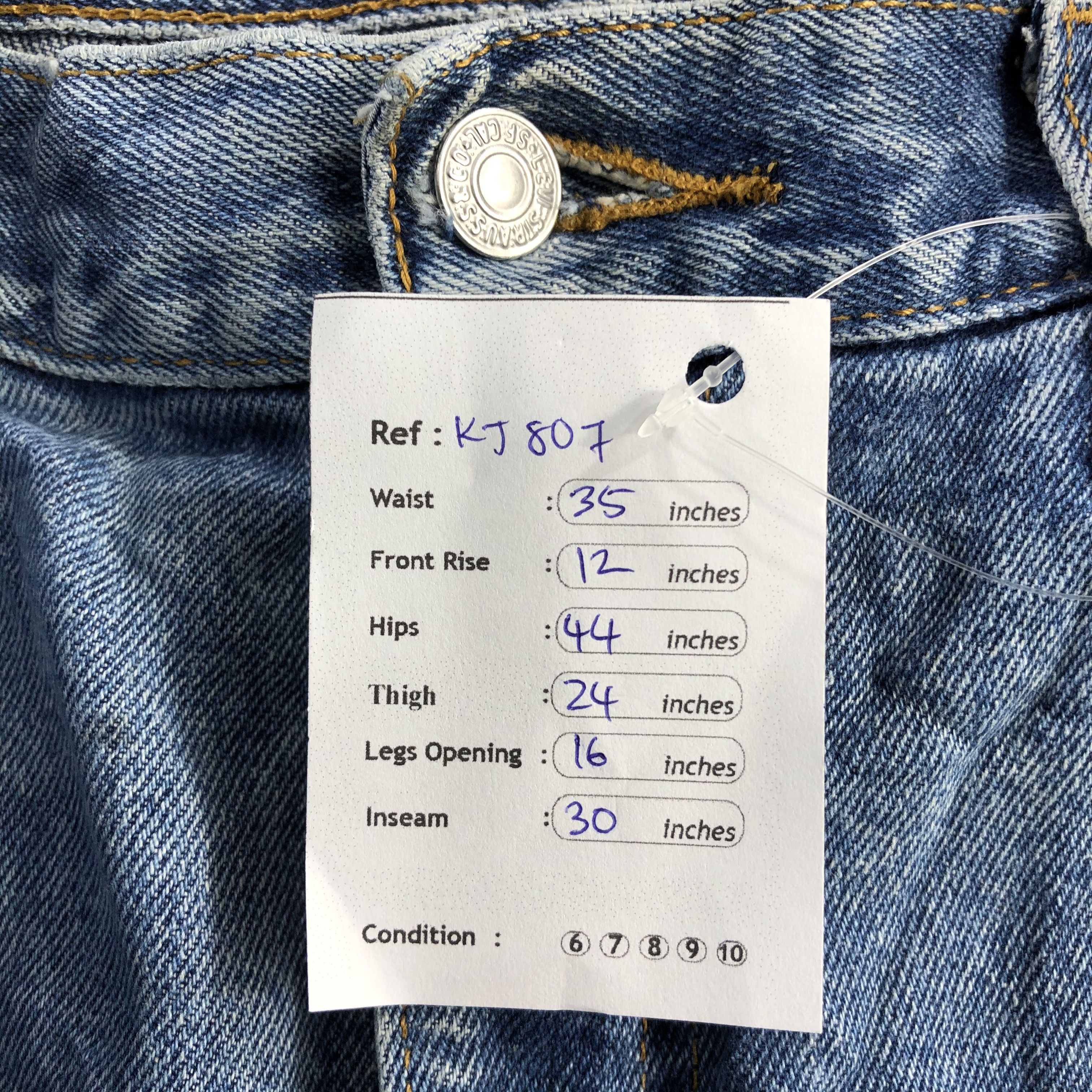 Levi's Vintage 90s Levis 505 Jeans Dirty Faded Blue Denim KJ807 Size US 34 / EU 50 - 15 Thumbnail