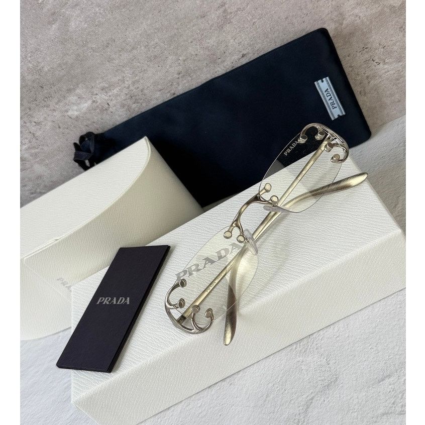Prada NEW Prada PR C57S Sunglasses in Silver Clear Bluelight $815 Size ONE SIZE - 1 Thumbnail