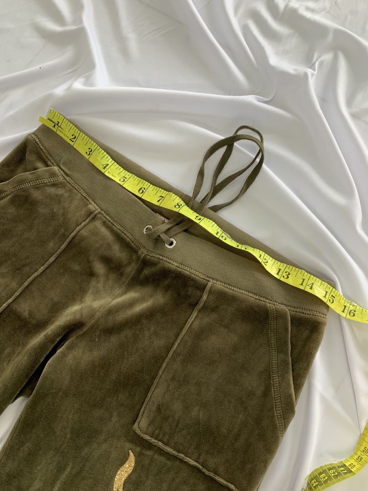 Vintage flare Juicy couture velvet sweatpant y2k style Size 29" - 7 Thumbnail