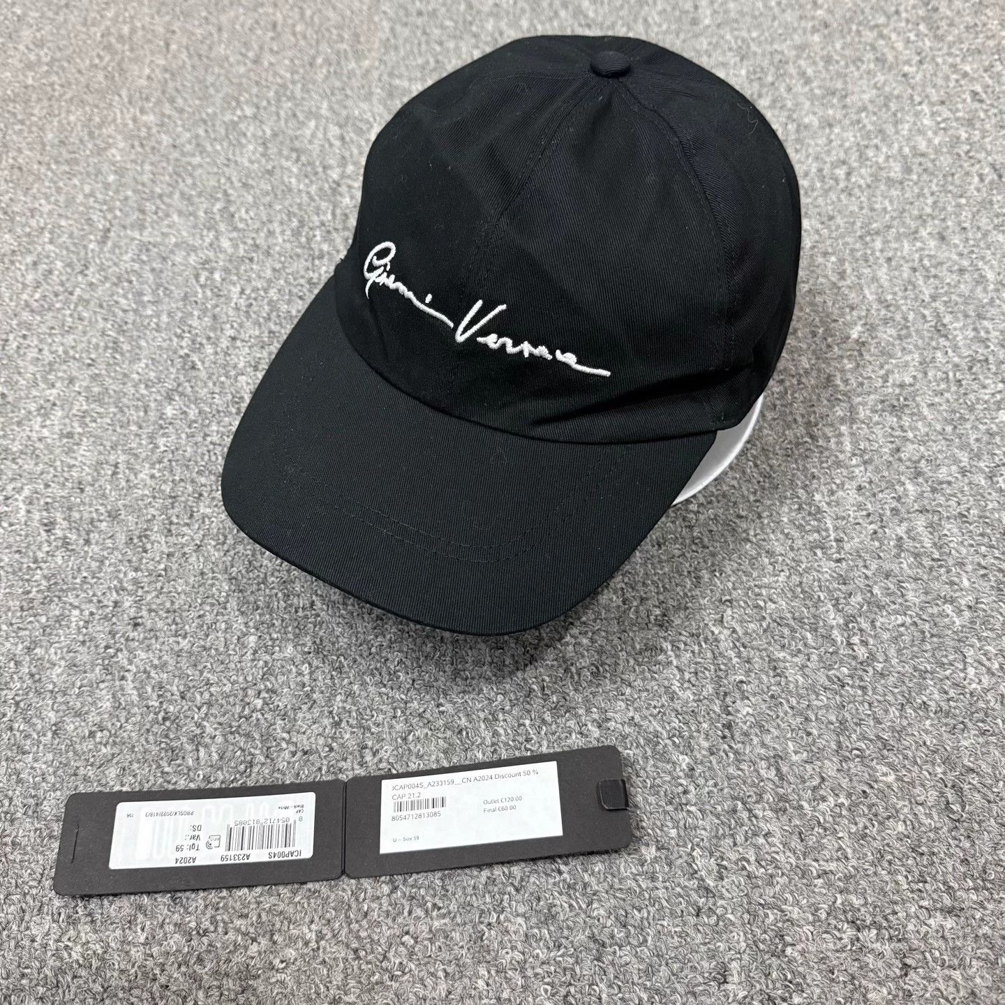 Versace Versace Black Embroidered Logo Hat NWT 59 Size ONE SIZE - 1 Thumbnail