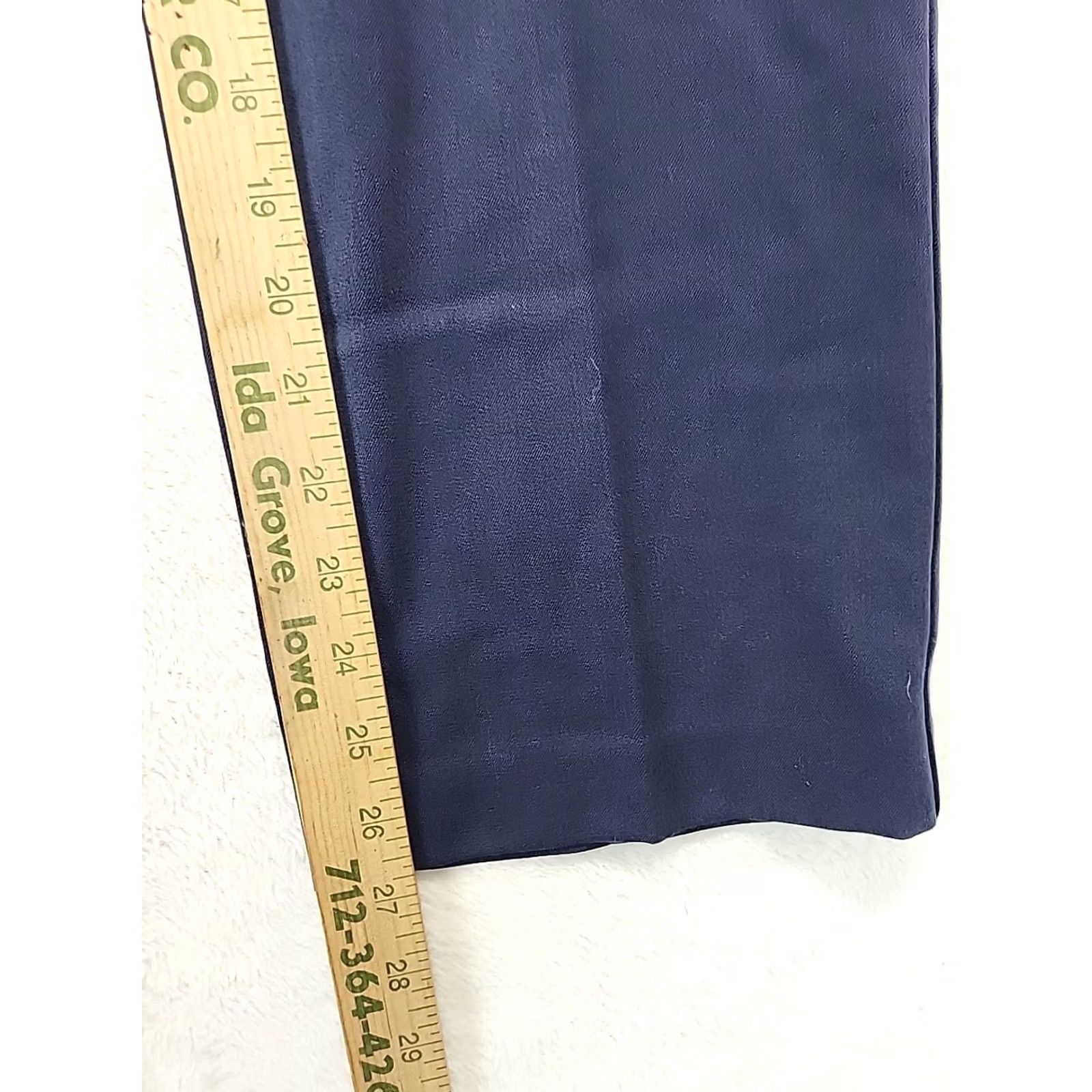 Vintage Christopher & Banks Downtown Straight Leg Pants Women 6S Navy Blue Twill Stretch Flat Front Zip Button Dress Pants 90s City Workwear Mens Womens"} Size 28" / US 6 / IT 42 - 7 Thumbnail